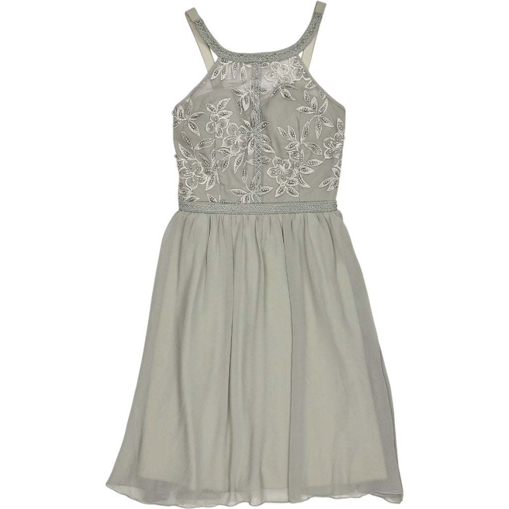 Little Mistress Grey Embellished Dress