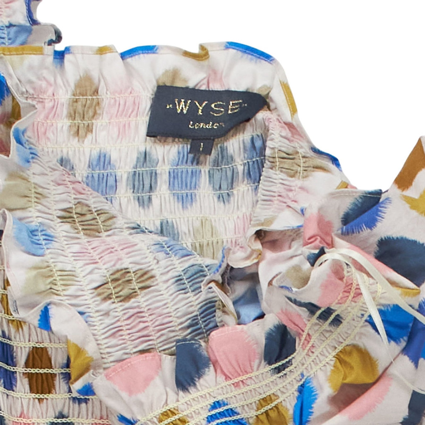 Wyse Multicoloured Smocked Midi Dress
