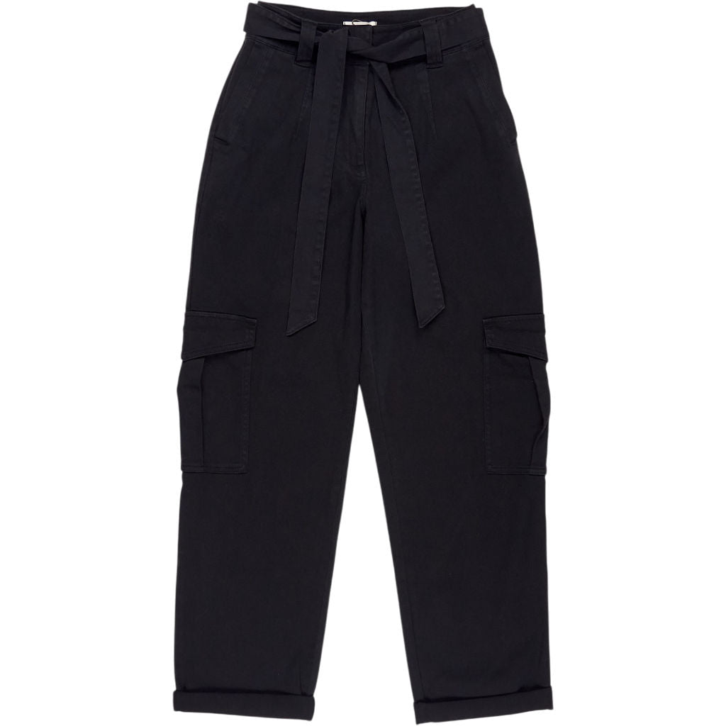 Hush Black High Waist Belted Cargo Trousers