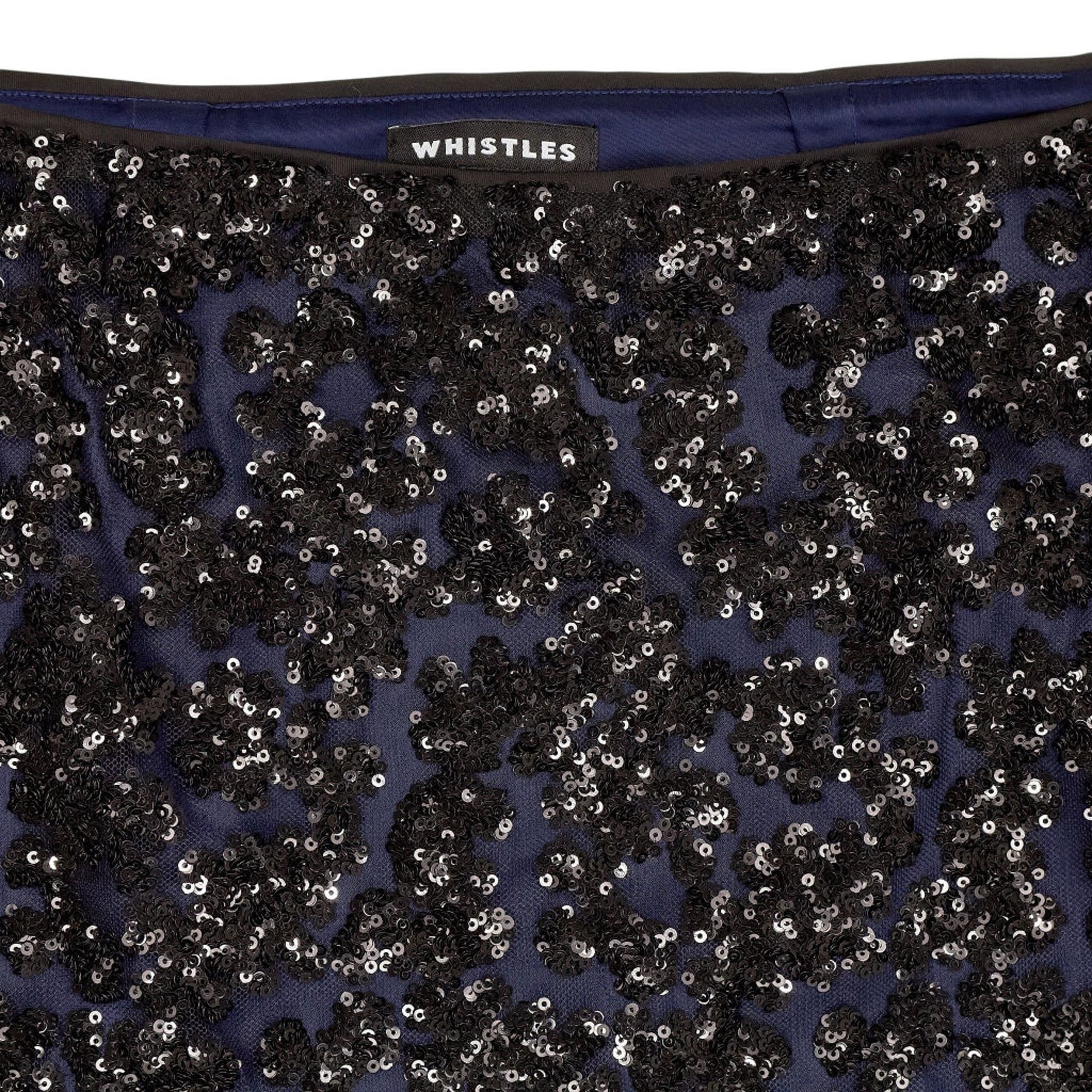 Whistles Black Sequin Pencil Skirt