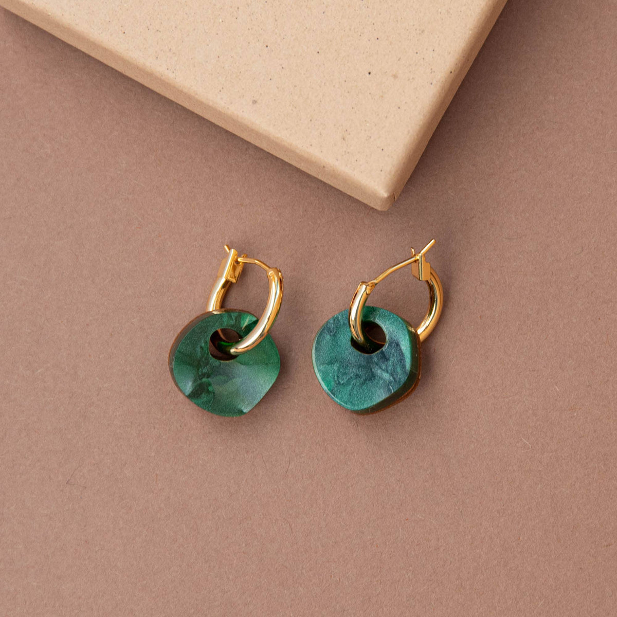 Surround Hoop Earrings - deep teal
