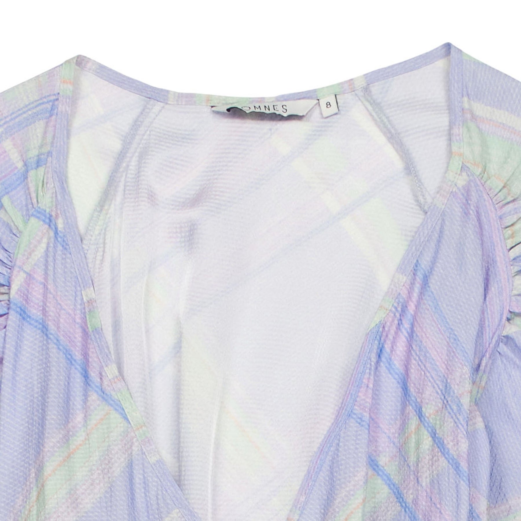 OMNES Lilac Plaid Wrap Dress