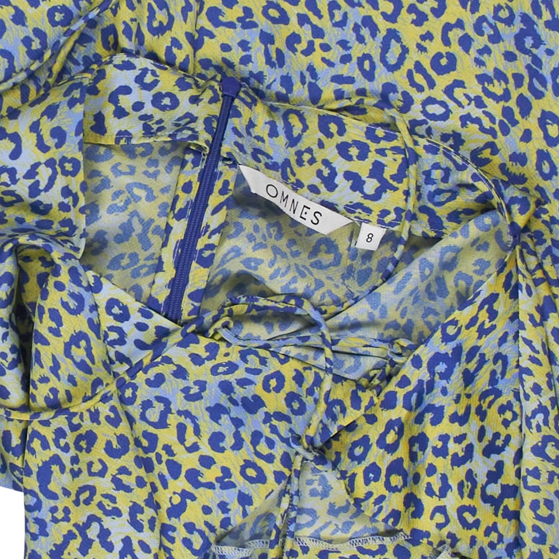 OMNES Blue Yellow Printed Dress