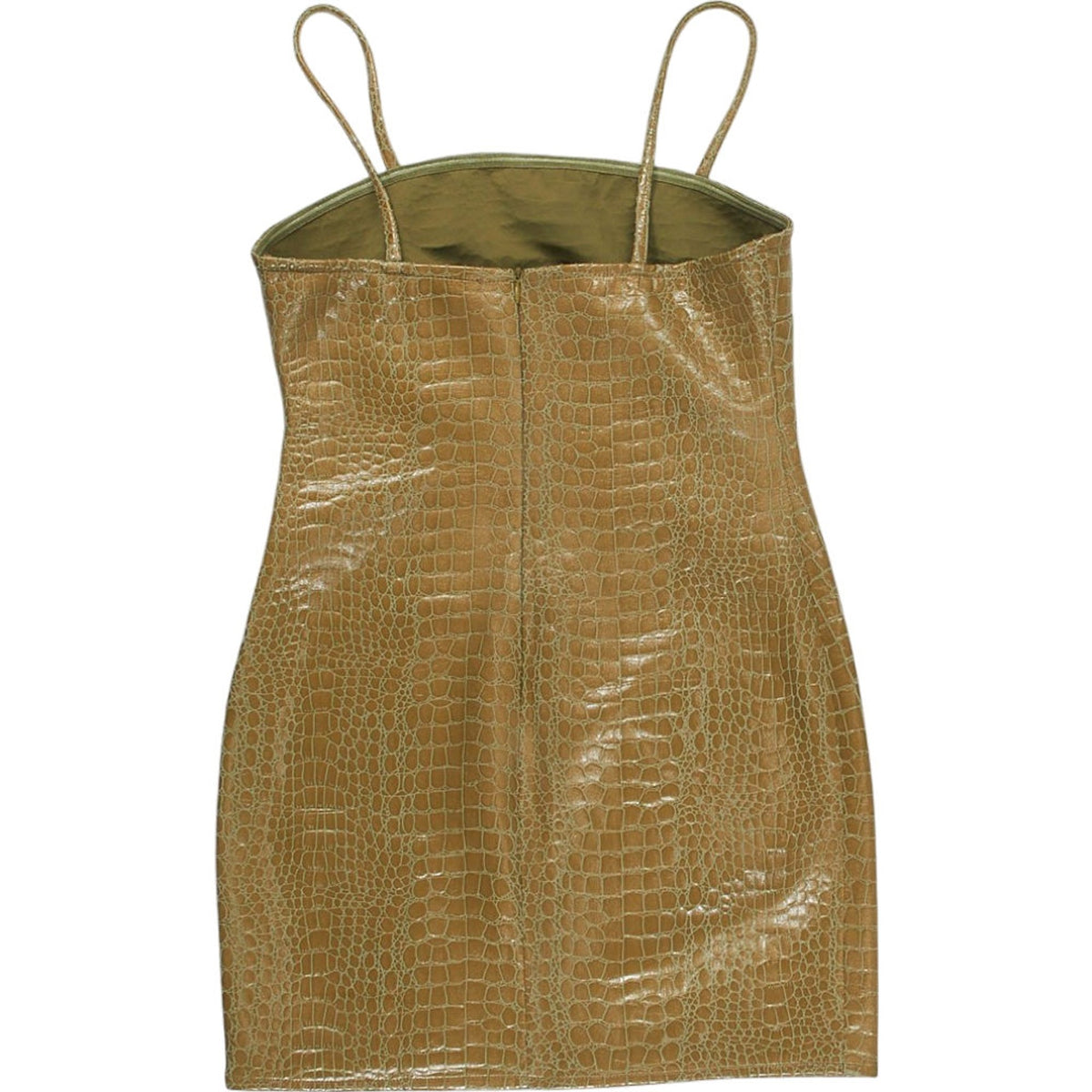 Motel Beige Croc PU Baxia Dress