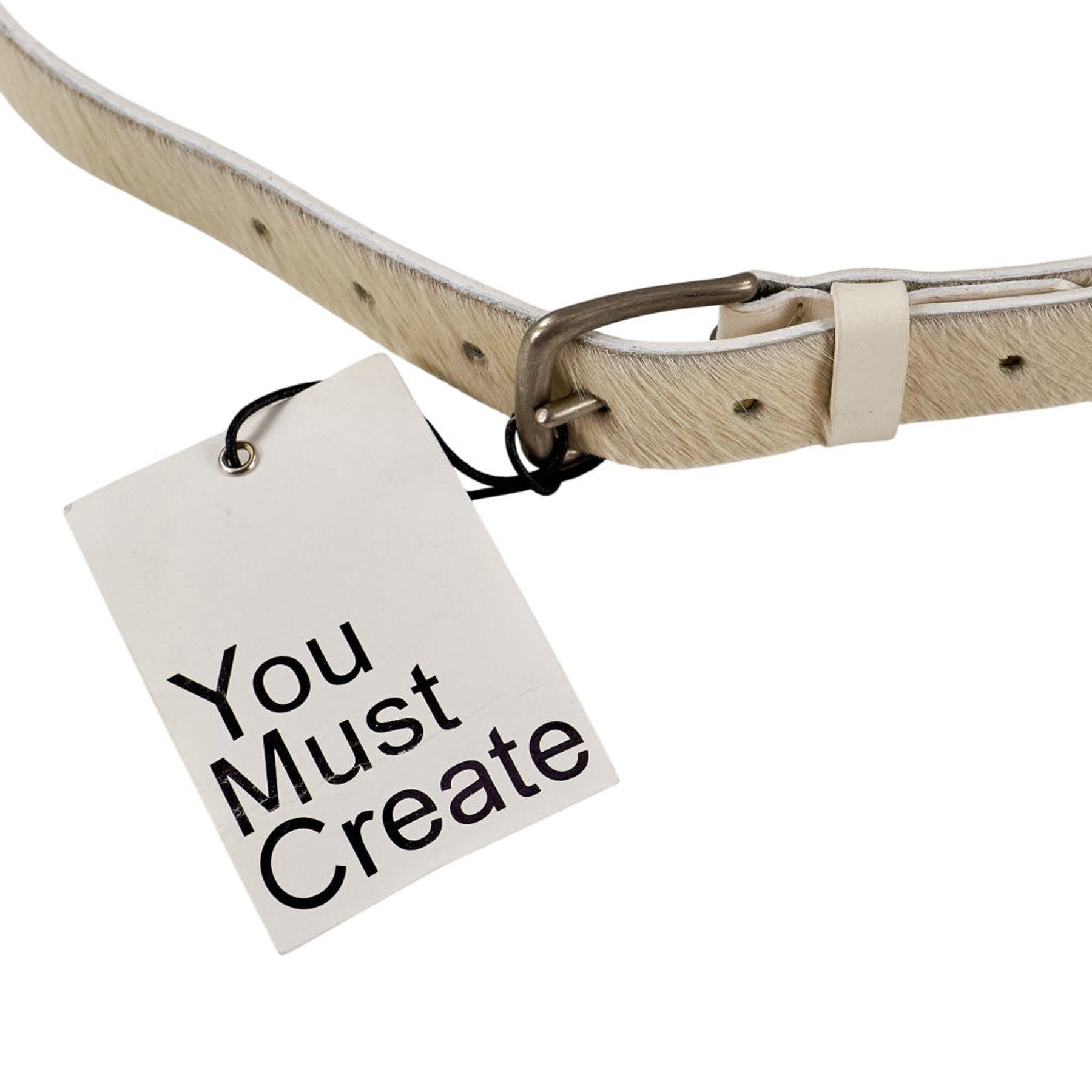 YMC Beige Leather Belt