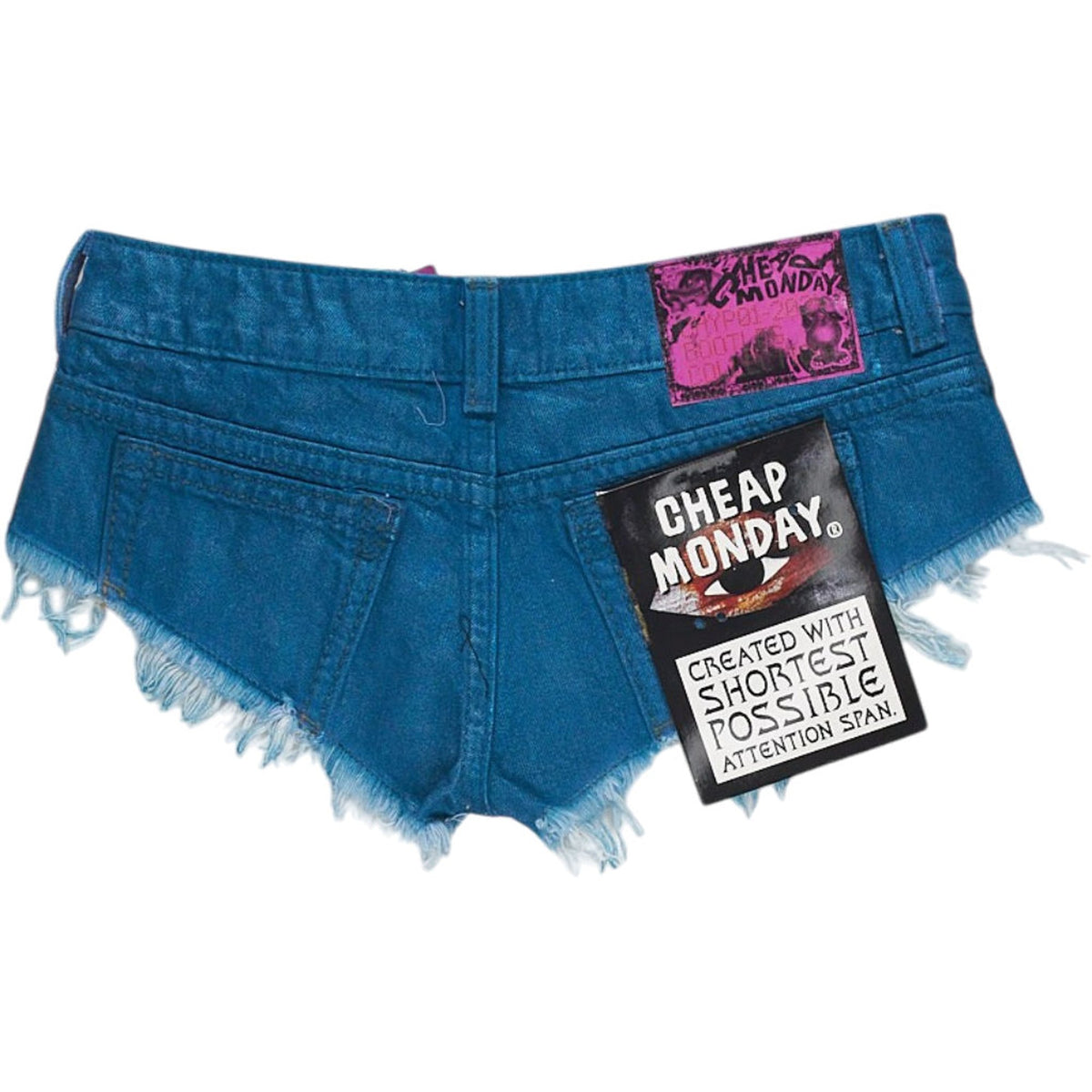 Cheap Monday Blue Denim Frayed Shorts