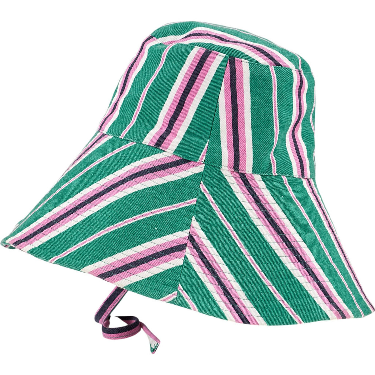 Striped Green Pink Bucket Hat