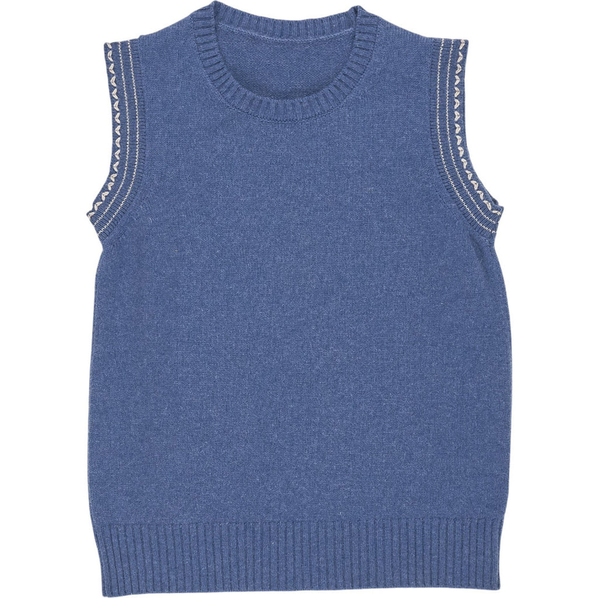 Beaufort Blue Wool Blend Sleeveless Knit Size label removed