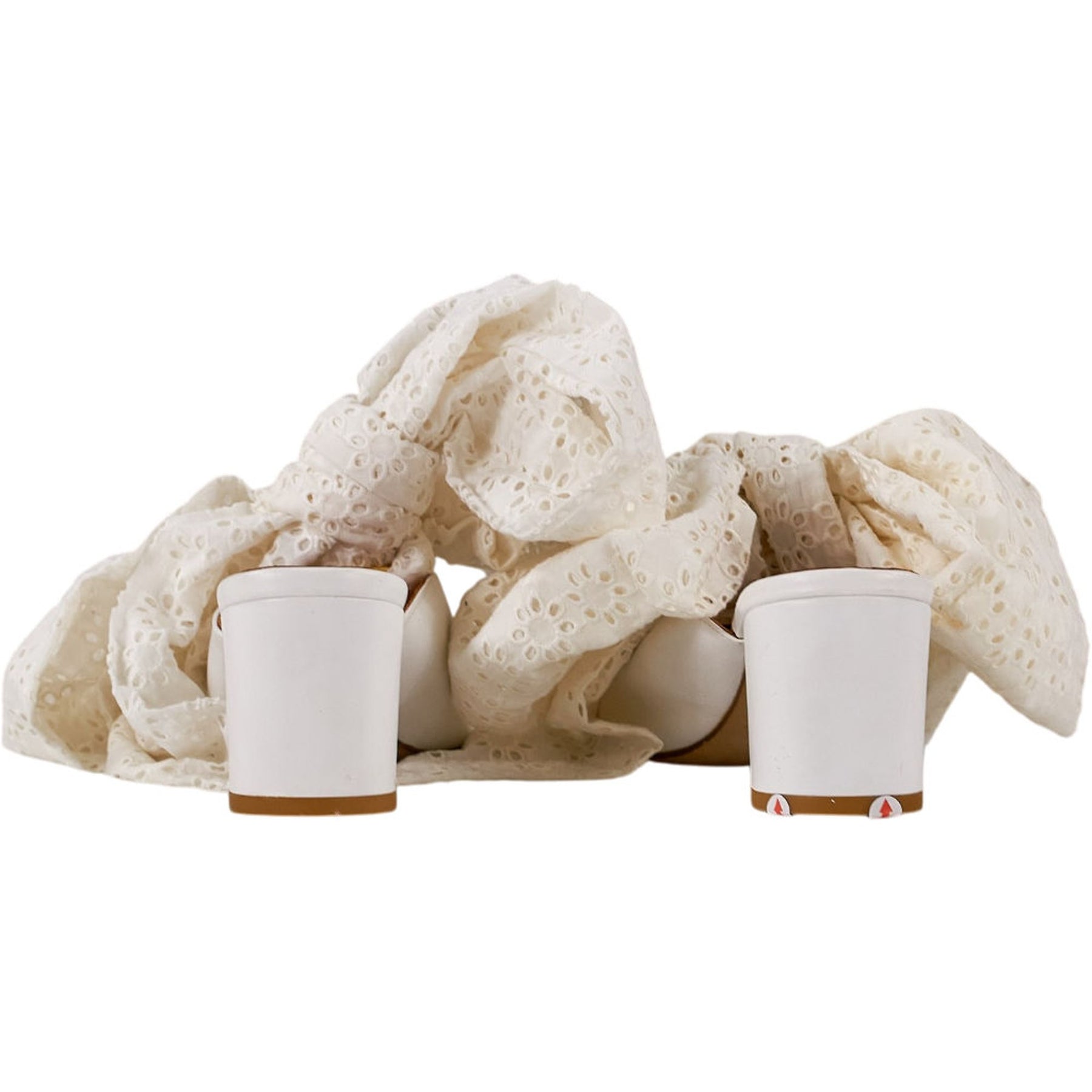 Mother of Pearl White Bow Heeled Mules