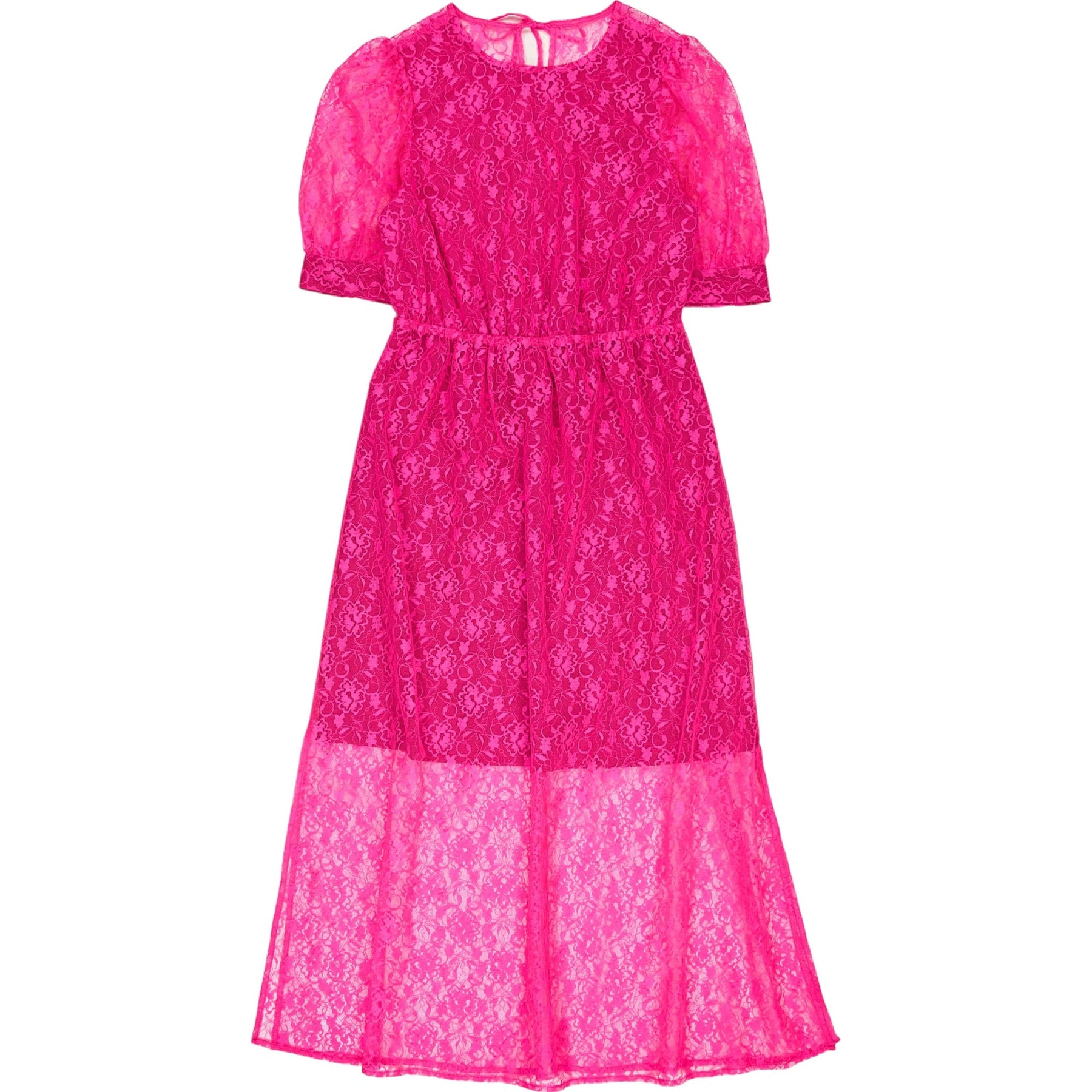 OMNES Pink Susannah Lace Midi Dress