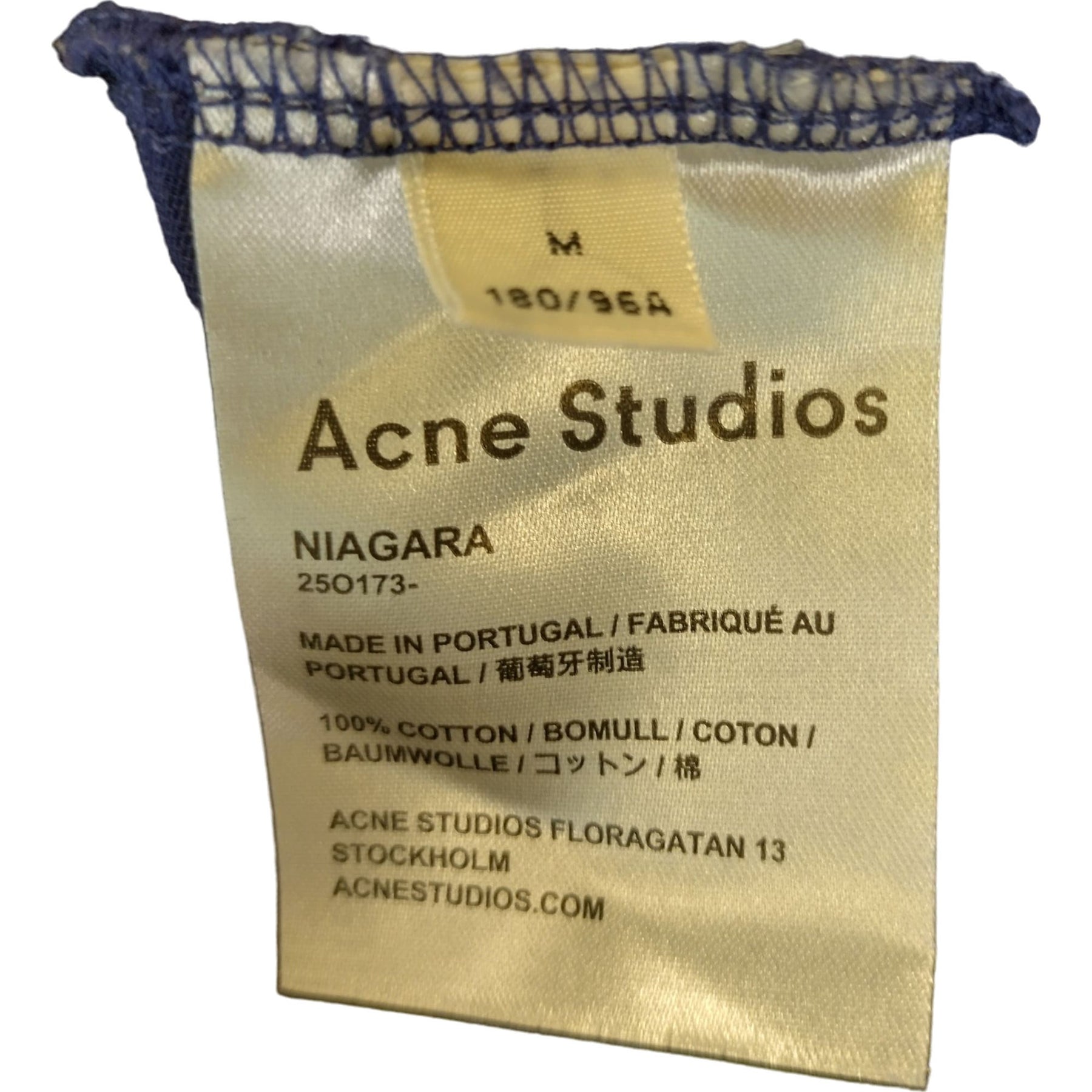 Acne Studios Blue Cotton T-Shirt