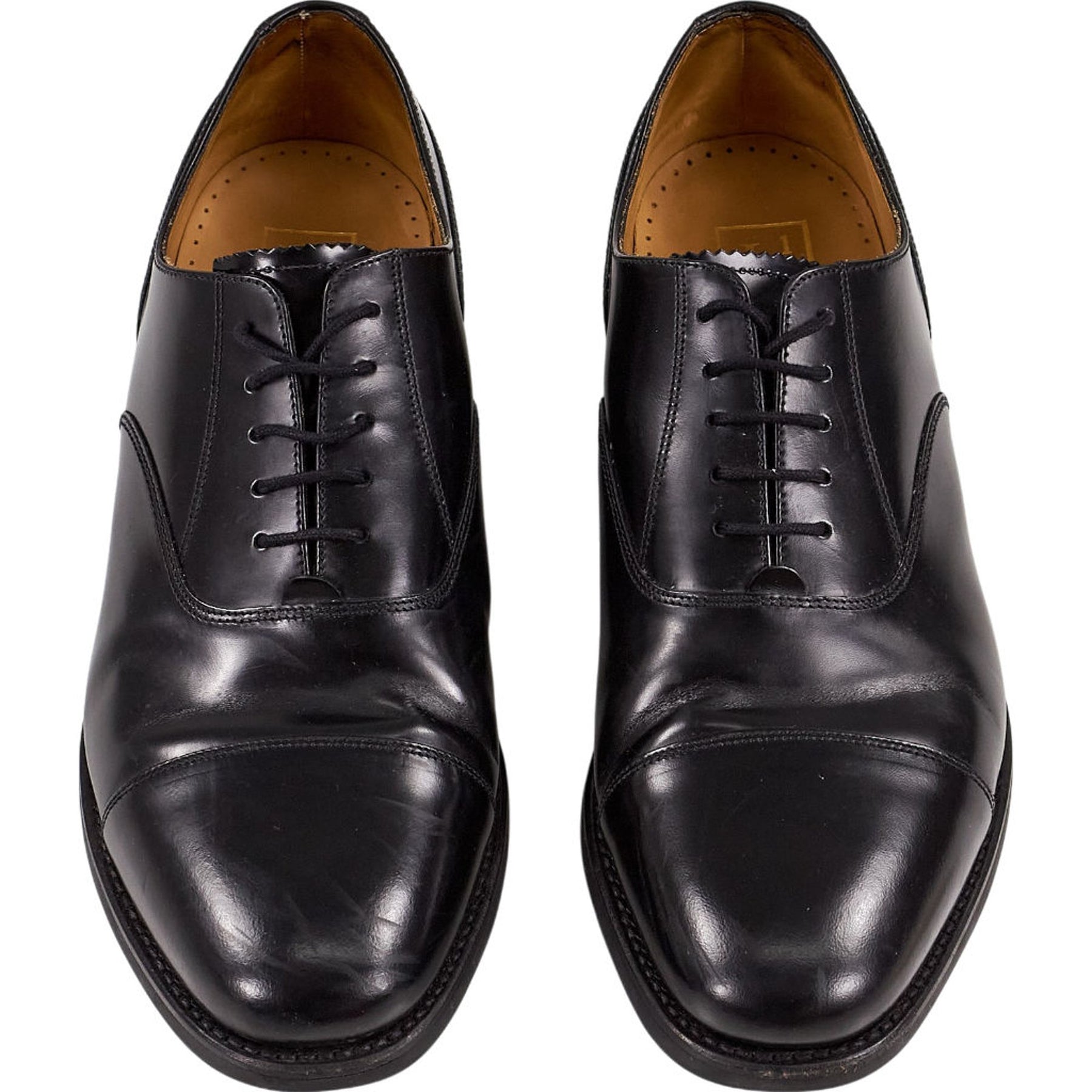 Loake Black Leather 300BRG Oxford Shoes