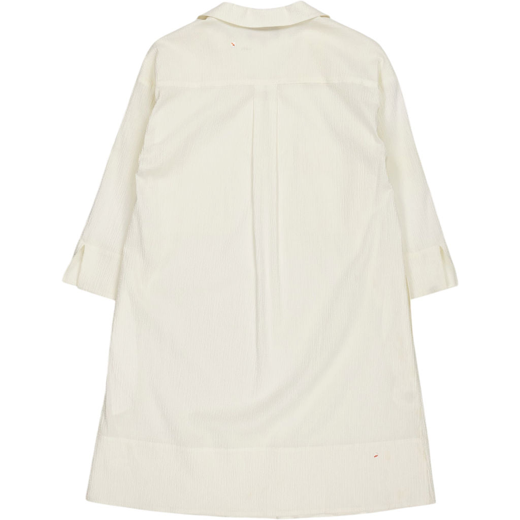 WYSE White Seersucker Shift Dress