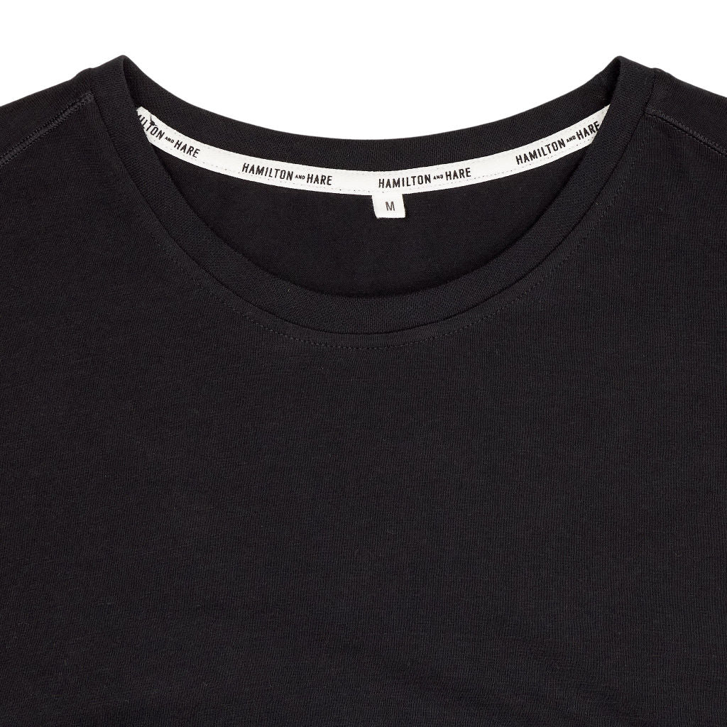 Hamilton + Hare Black Cotton T-Shirt