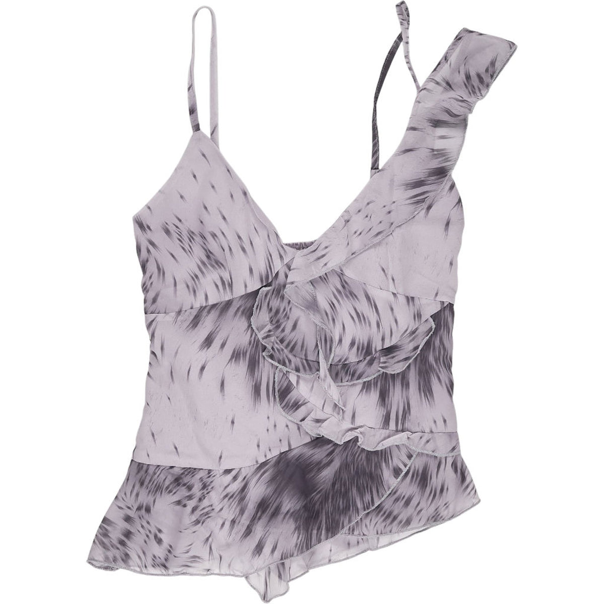 Motel Grey Aurel Distorted Animal Print Top