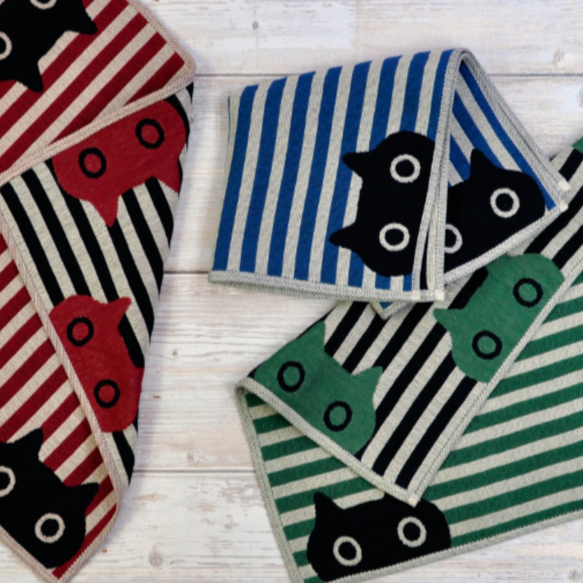 Luxury Gauze Mini Towel - Stripey Cats