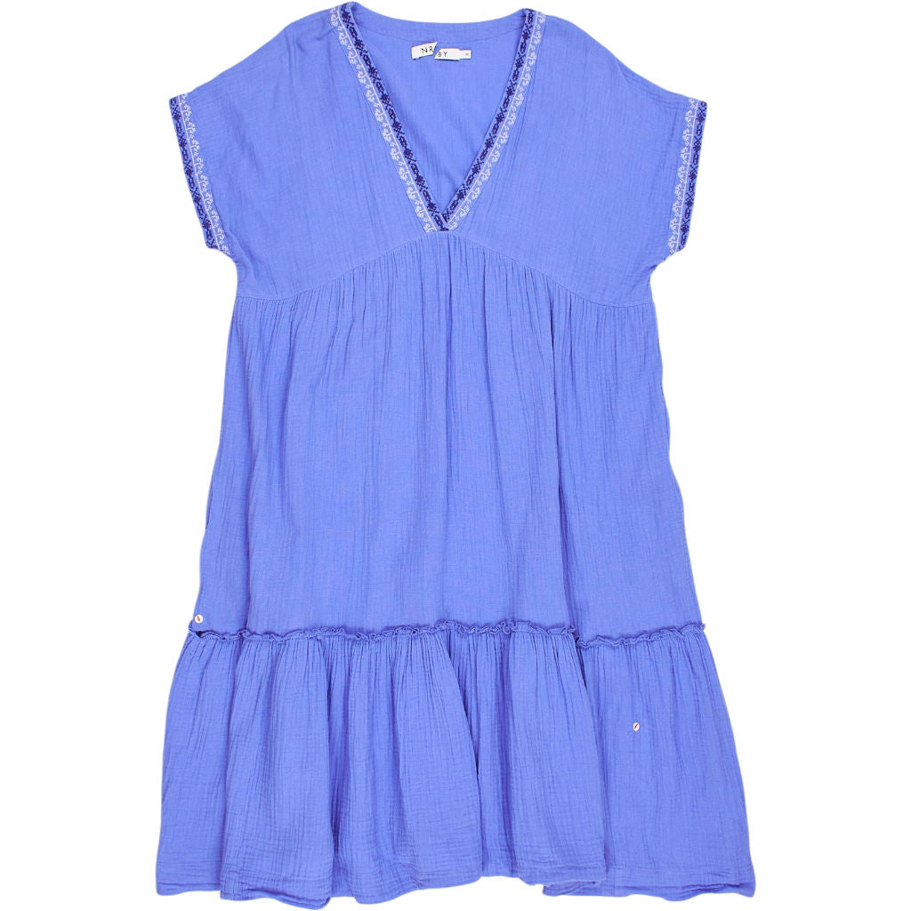 NRBY Blue Crinkle Midi Dress