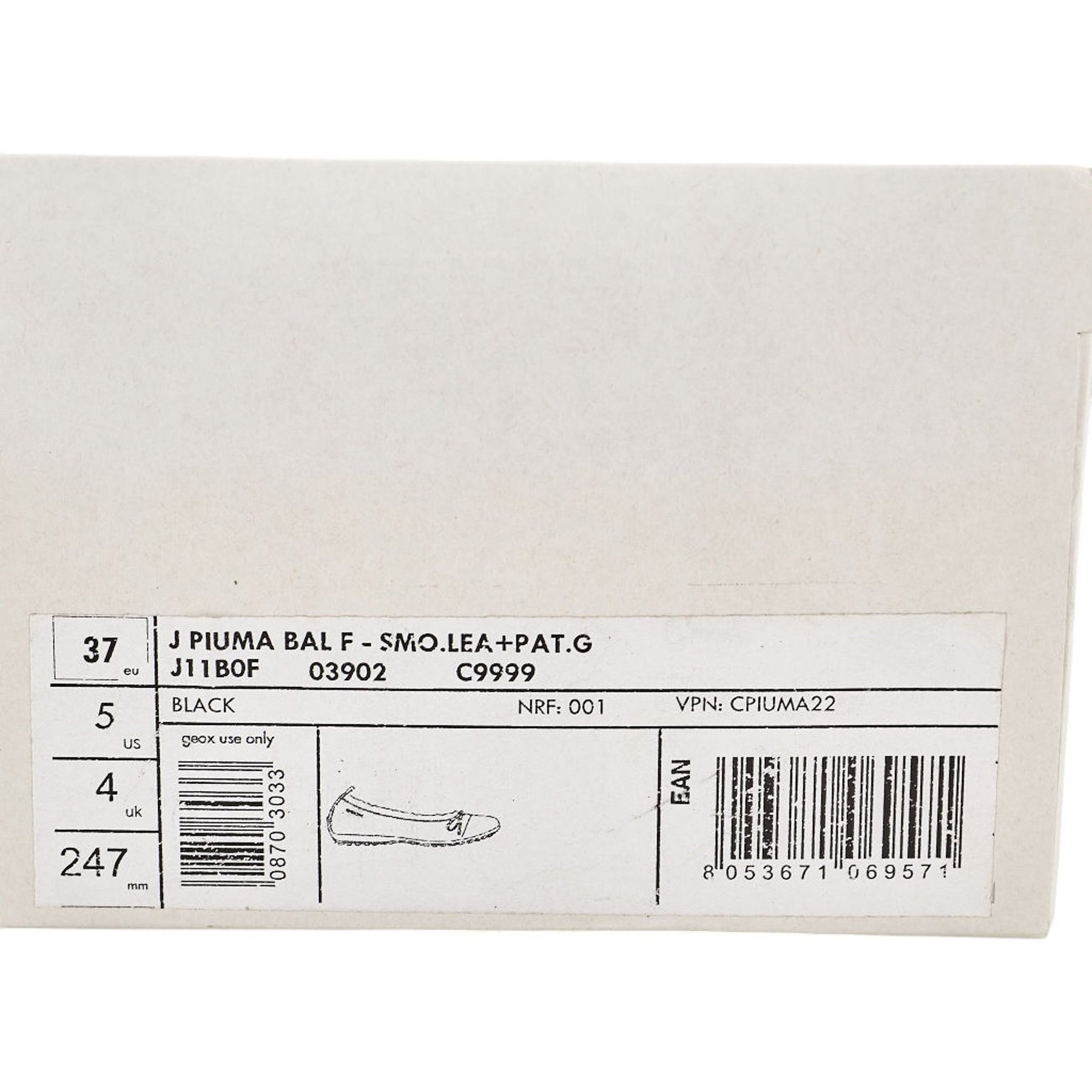 Geox Black Leather Ballet Flats