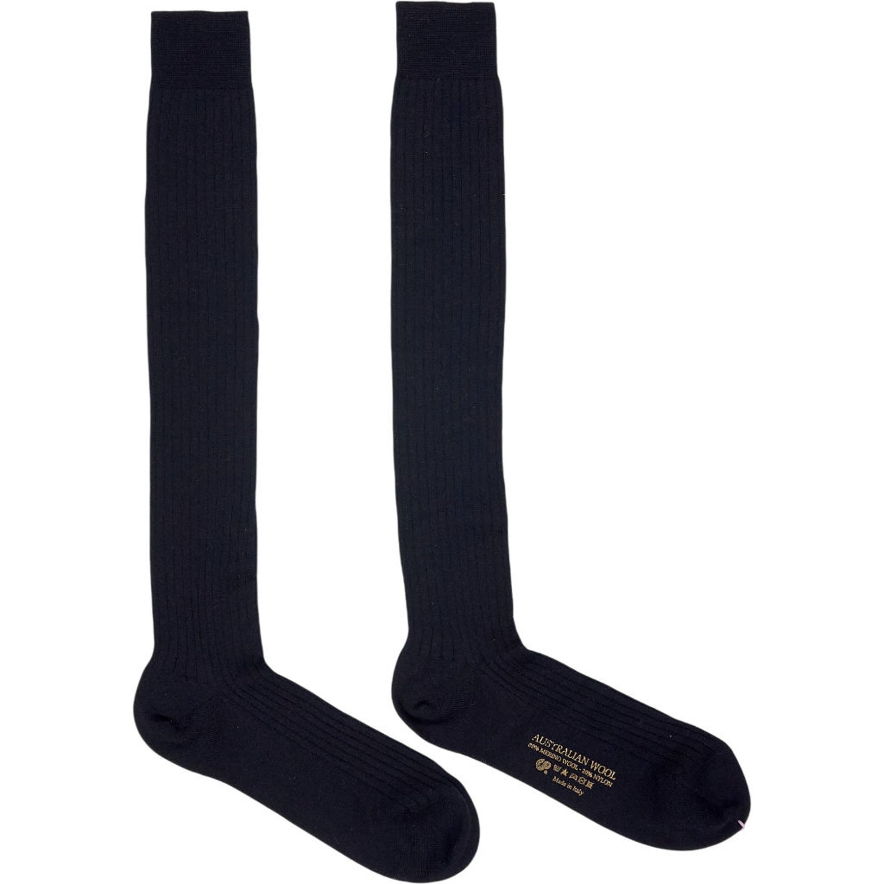 Drake's Black Merino Wool Socks
