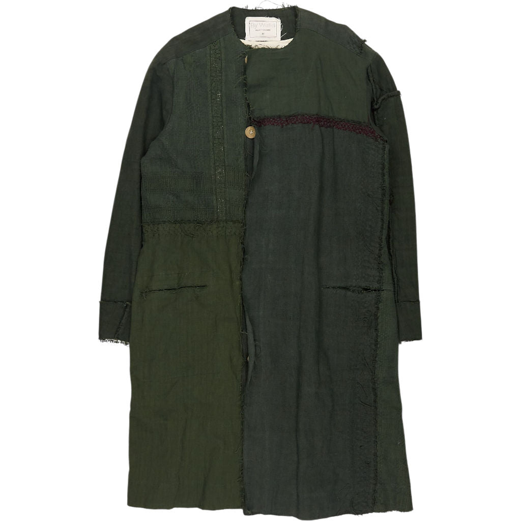 By Walid Green Linen Coat