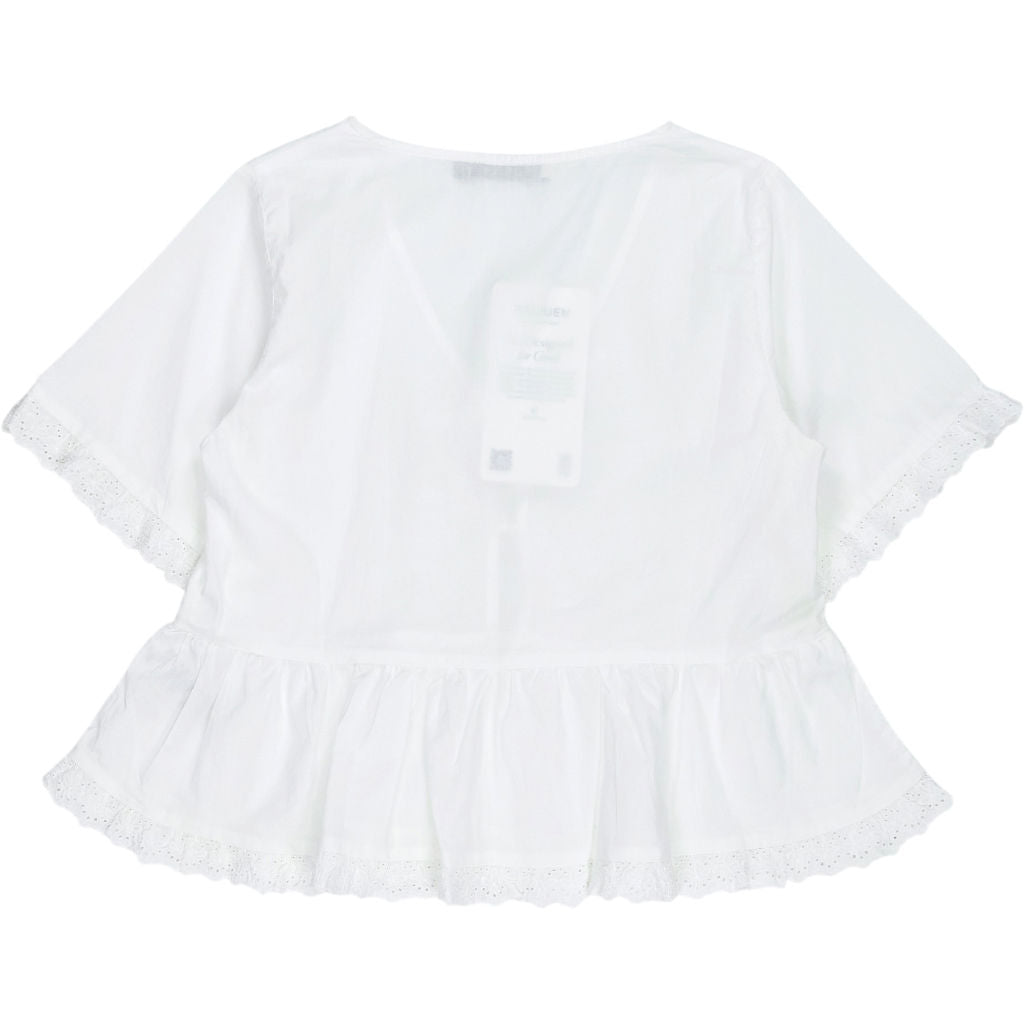 Baukjen White Organic Cotton Emma Broderie Detail Blouse