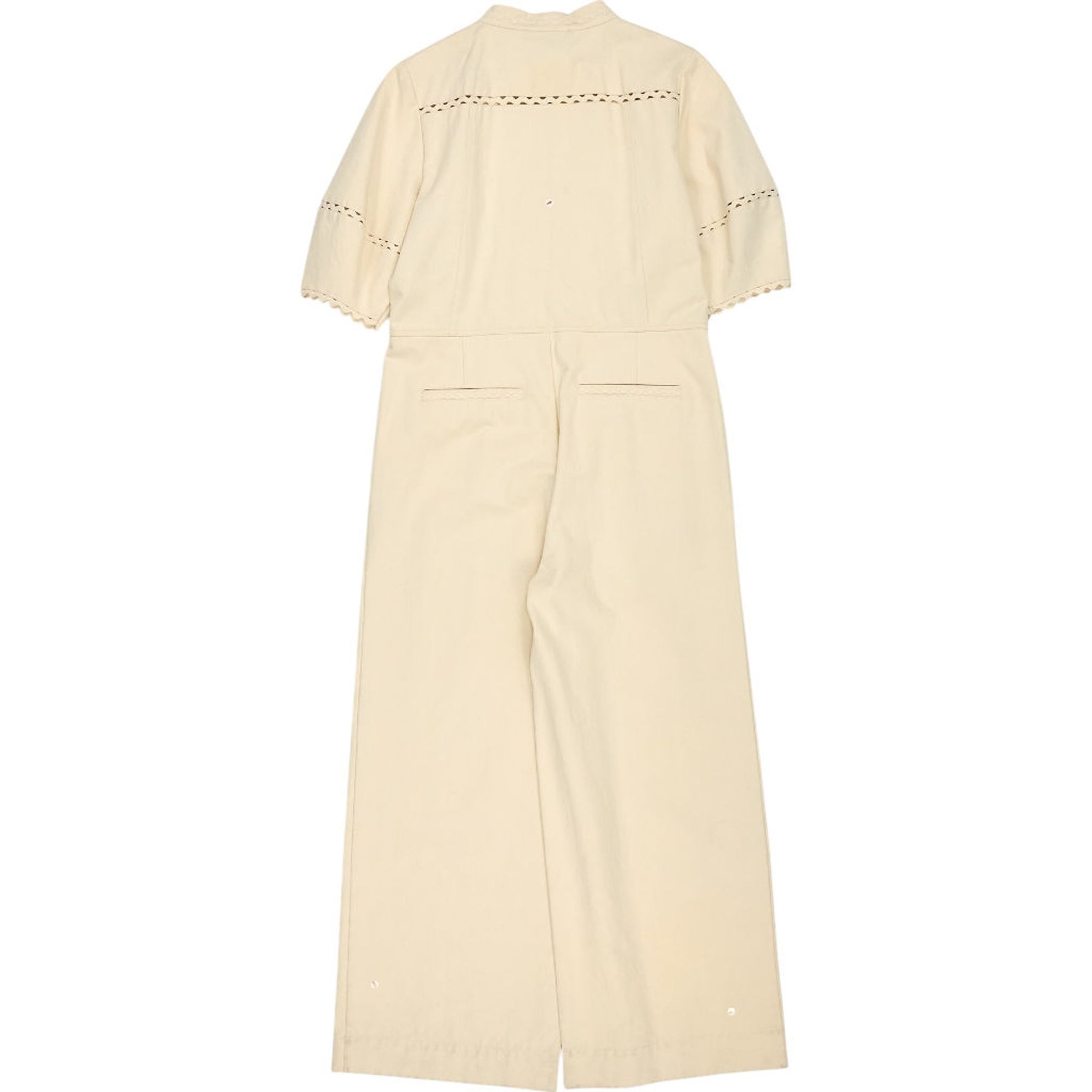 Wyse Cream Jumpsuit with Eyelet Details 1