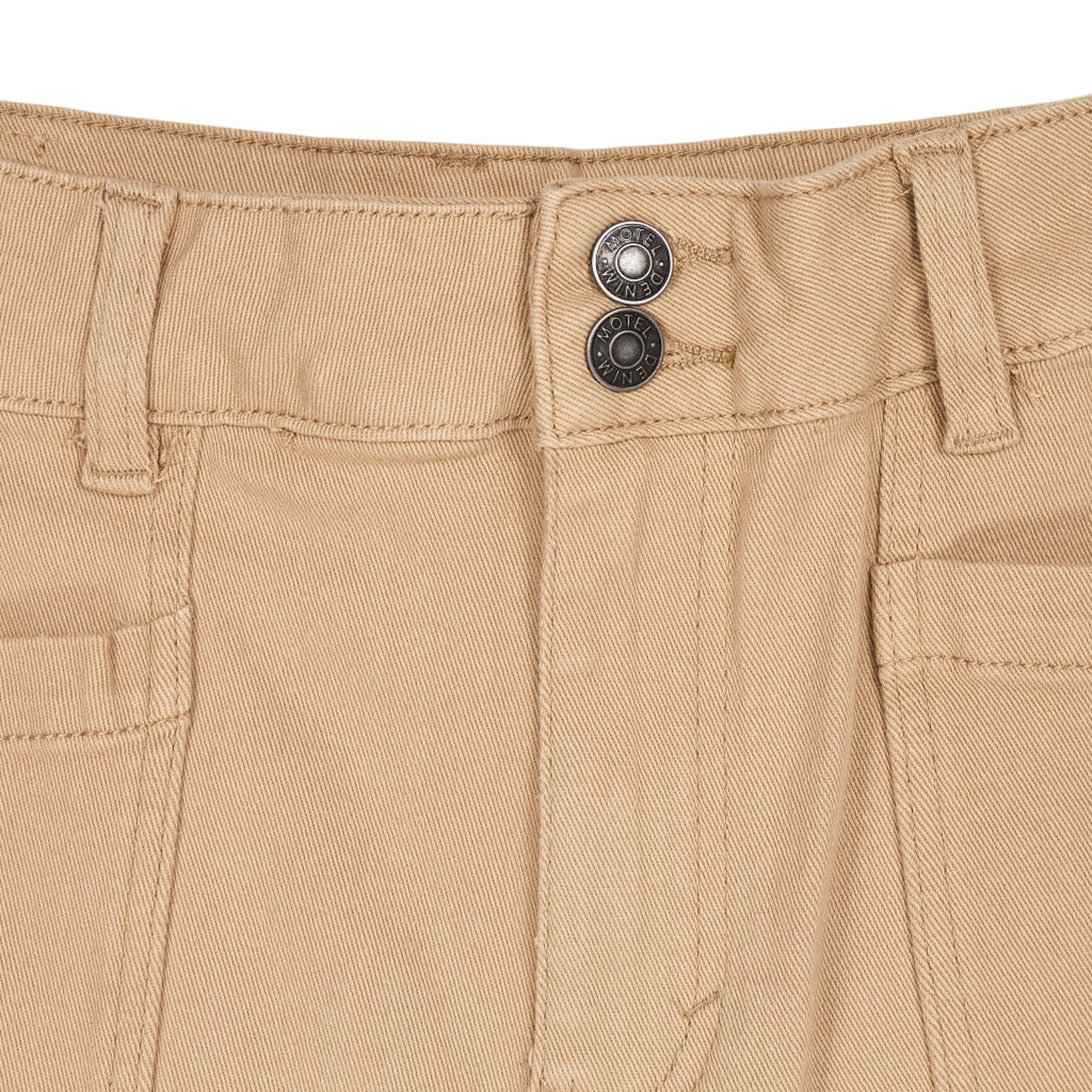 Motel Beige Cotton Flared Trousers