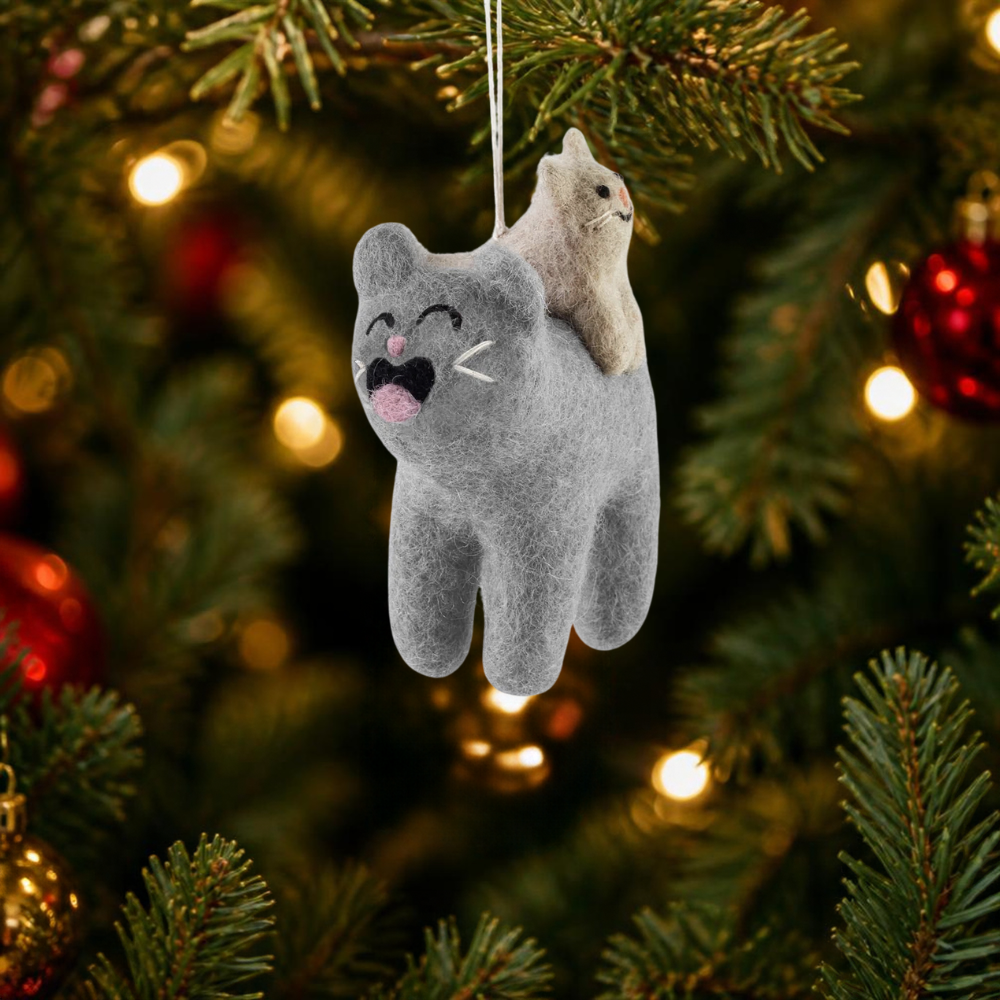 Pabs Cat Hanging Felt Ornament