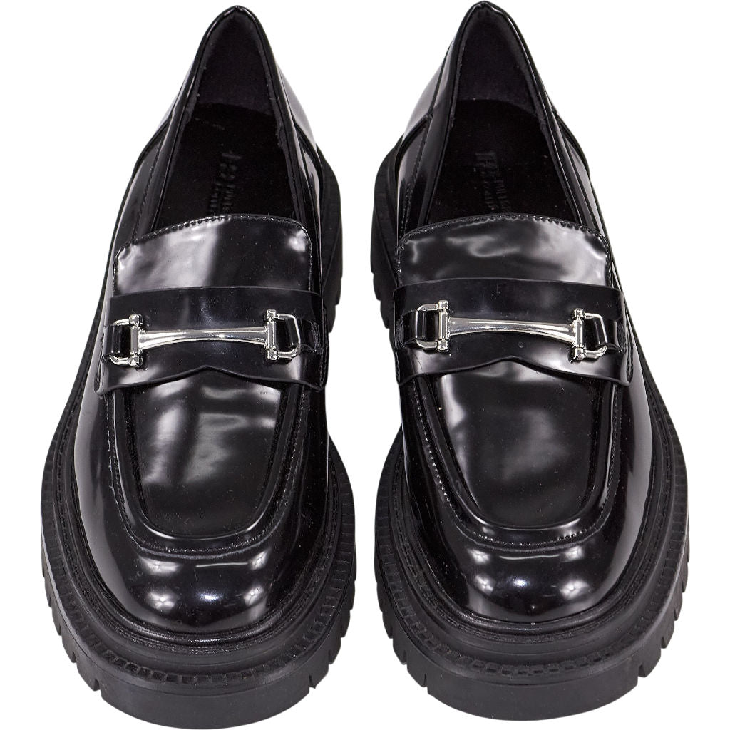 Pull & Bear Black Loafers with Silver Detail