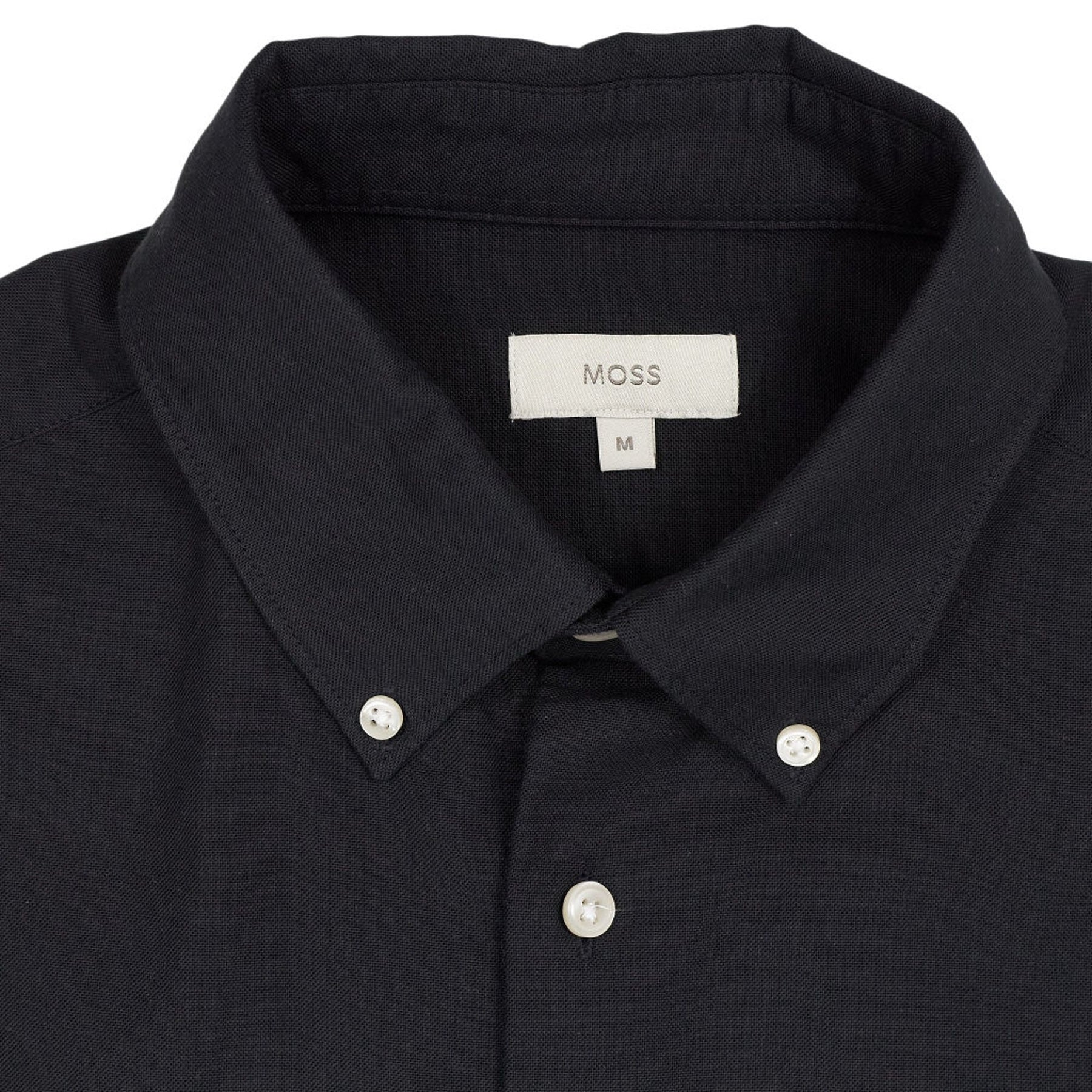 Moss Black Button-Up Short Sleeve Shirt