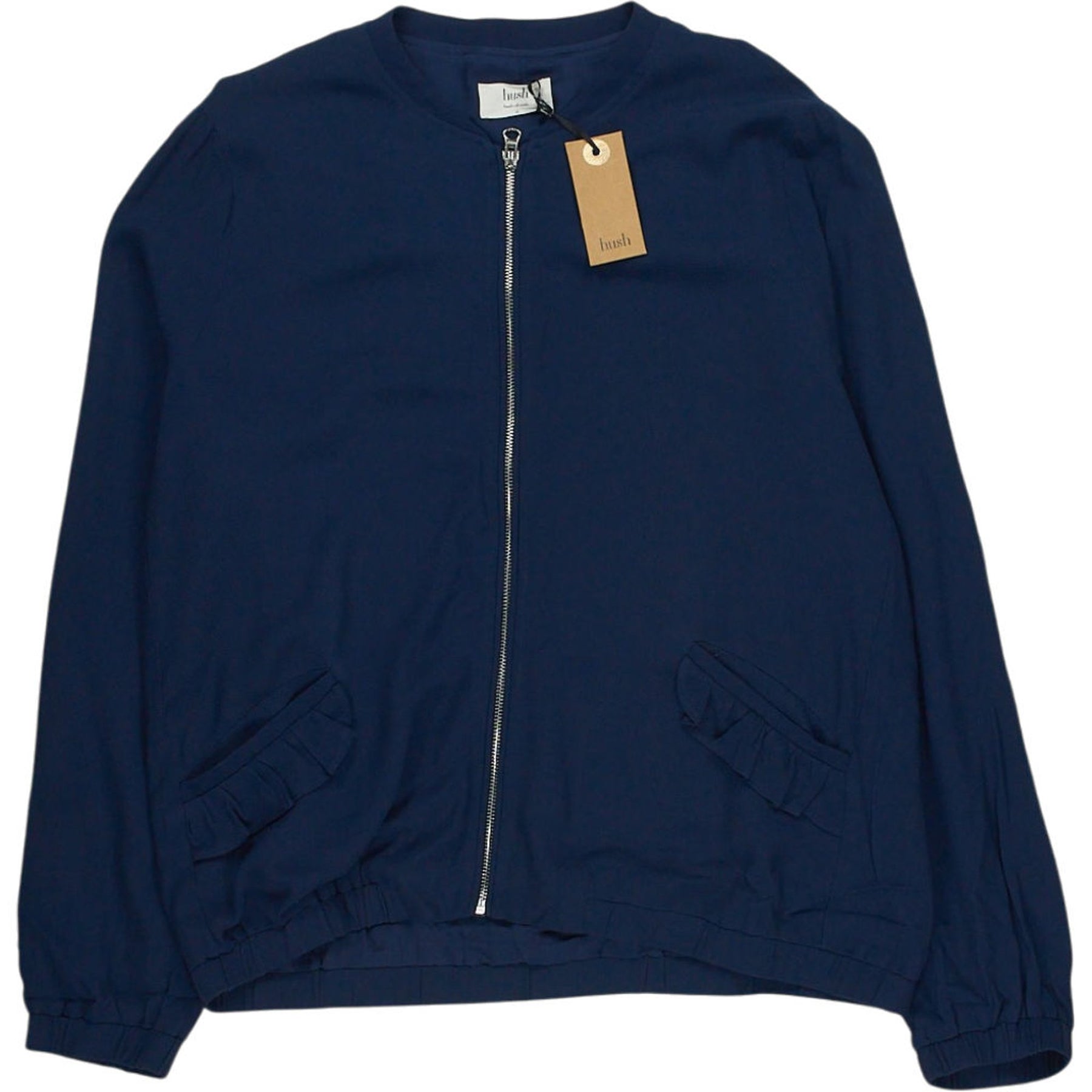 Hush Blueberry Frill Bomber Jacket