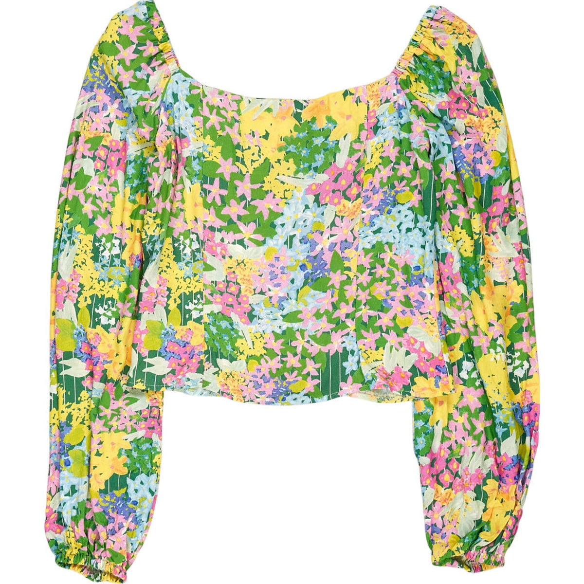 Omnes Floral Print Cropped Blouse
