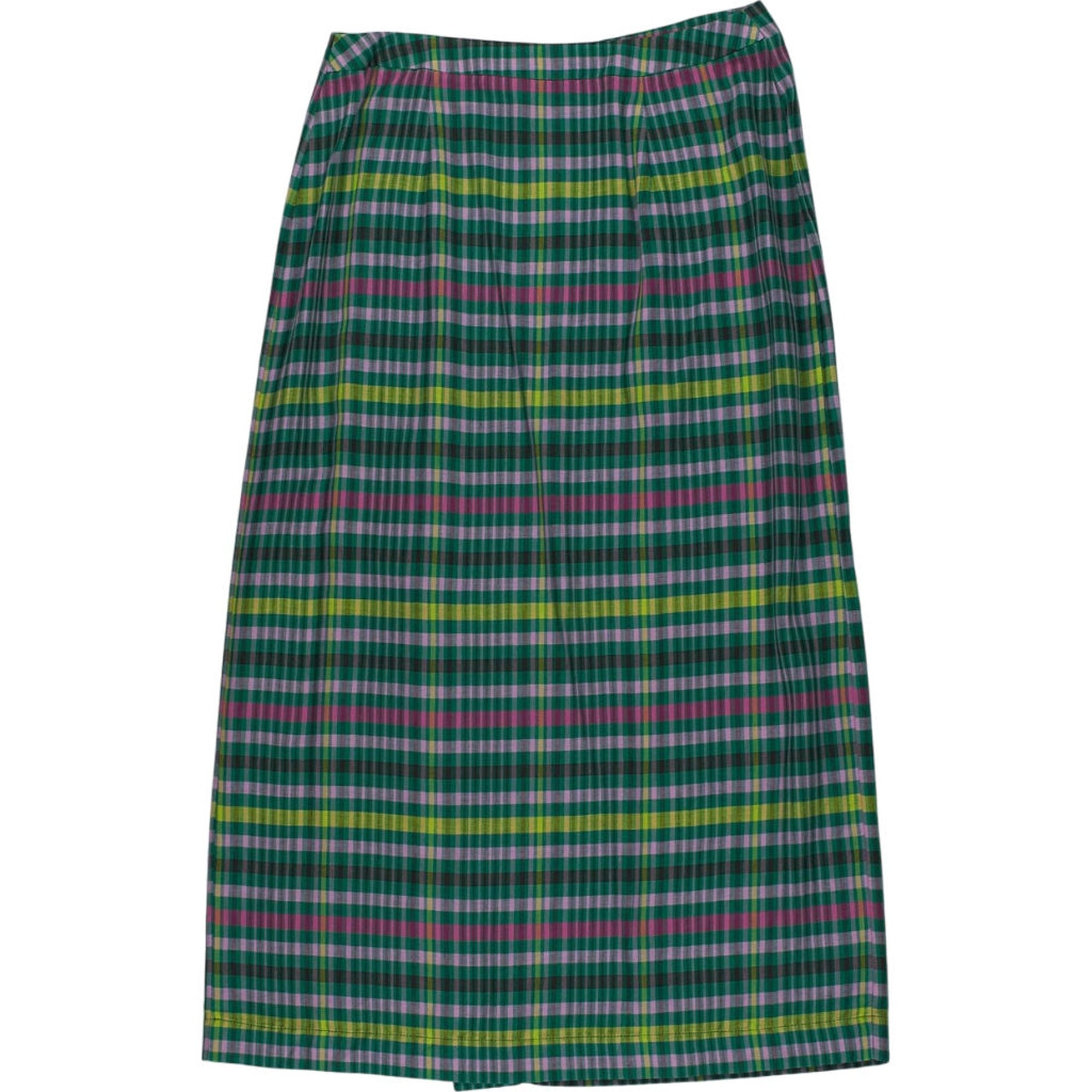 OMNES Green Plaid Midi Skirt
