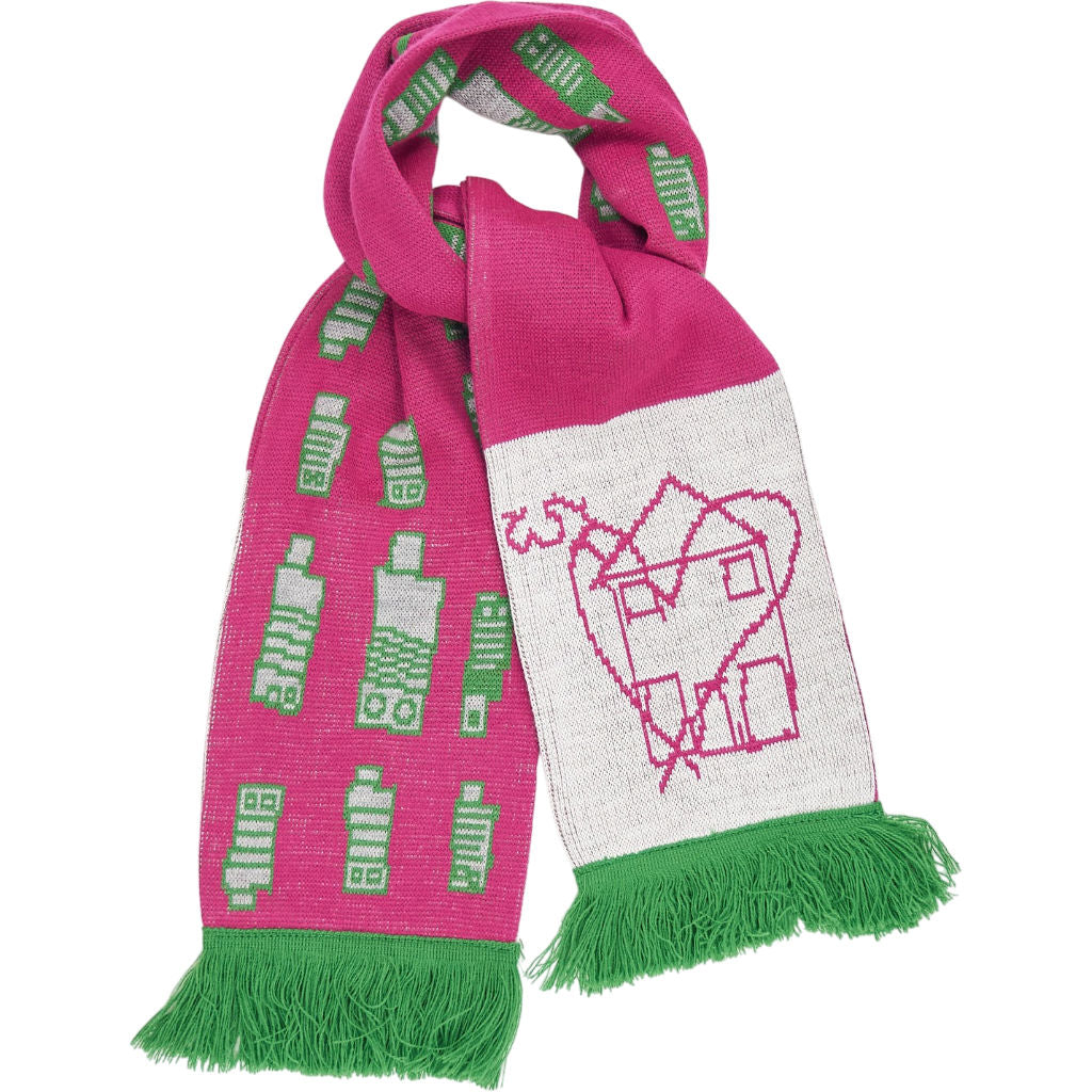 Revere Pink Green Patterned Scarf
