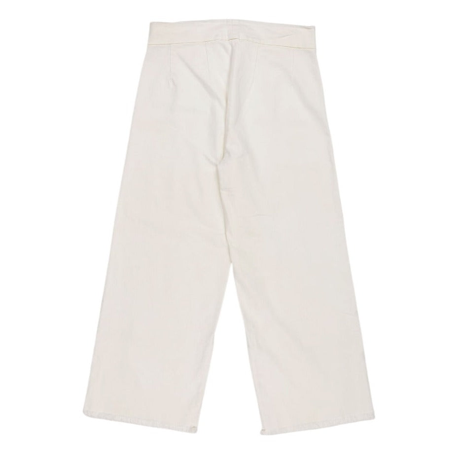 Avenue Montaigne White Cotton Cropped Trousers