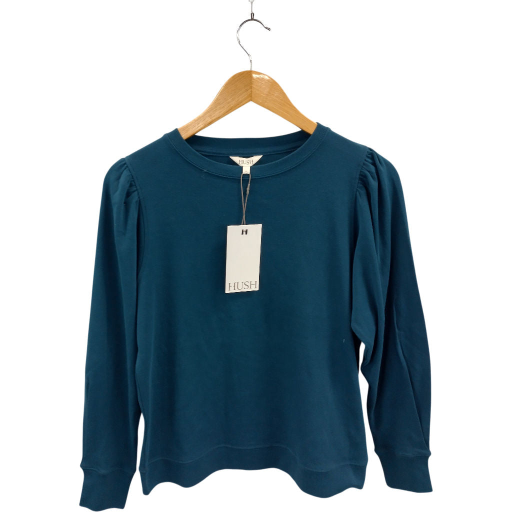 Hush Teal Blue Emily Puff Sleeve Jersey Top