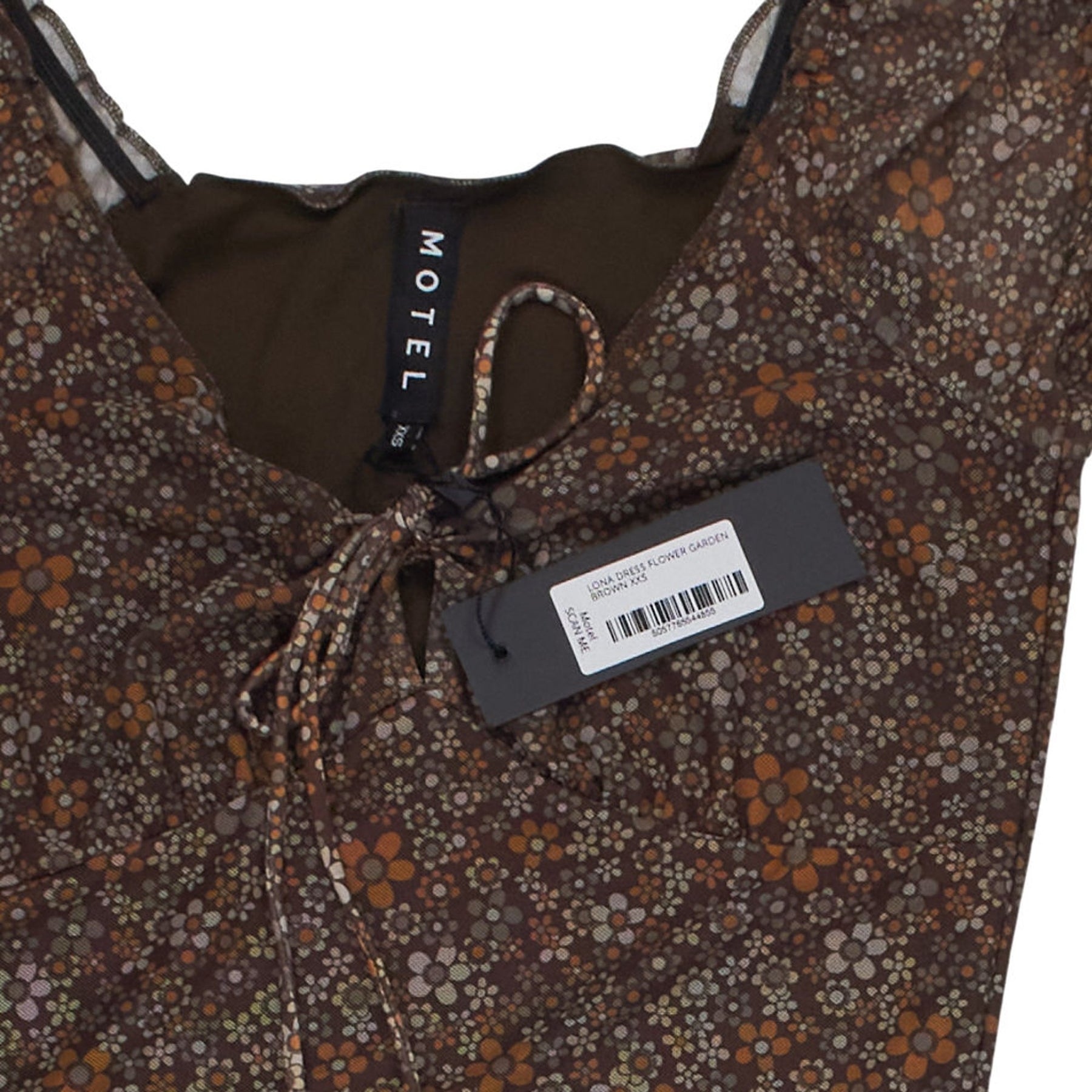 Motel Brown Flower Garden Lona Dress