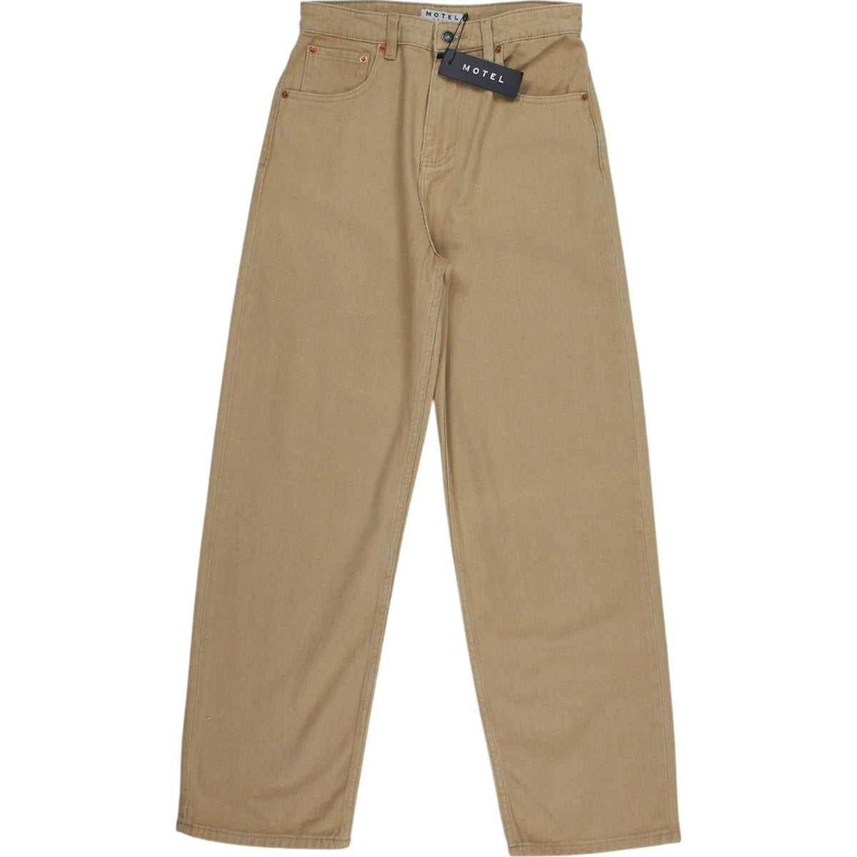 Motel Beige Cotton Trousers