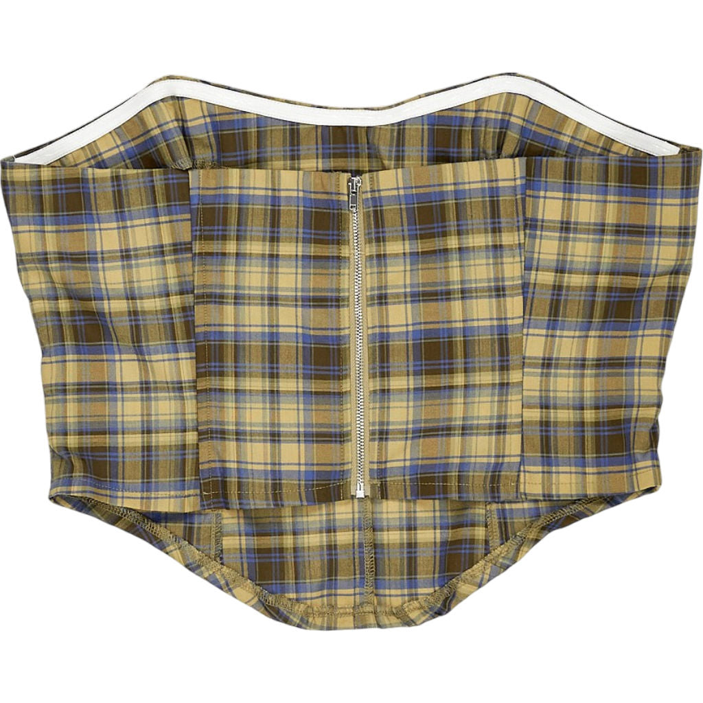 Motel Blue Yellow Check Kavash Top