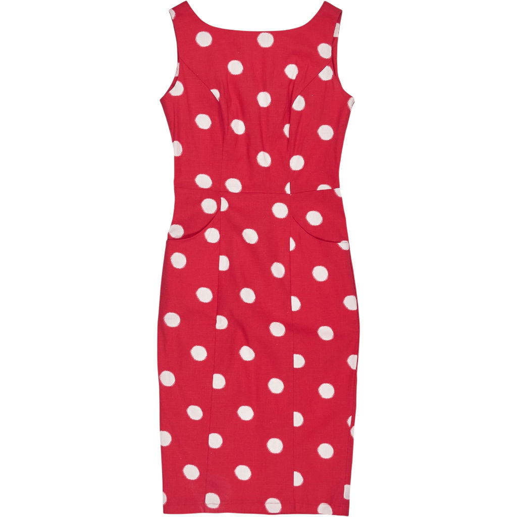 Collectif Red Polka Dot Sleeveless Dress