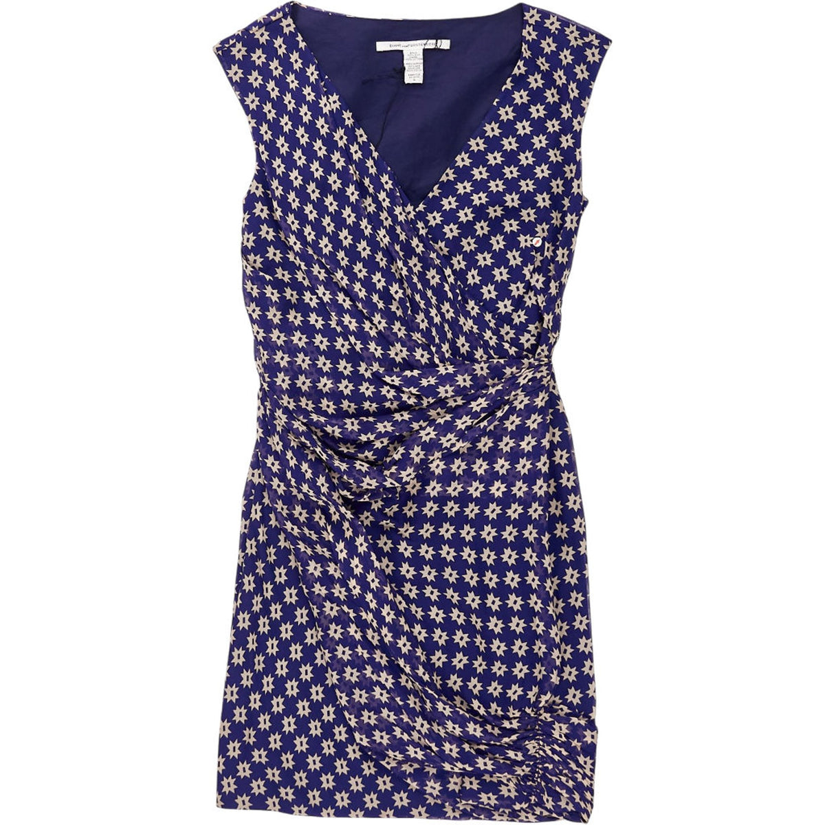 Diane von Furstenberg Blue Star Print Wrap Dress