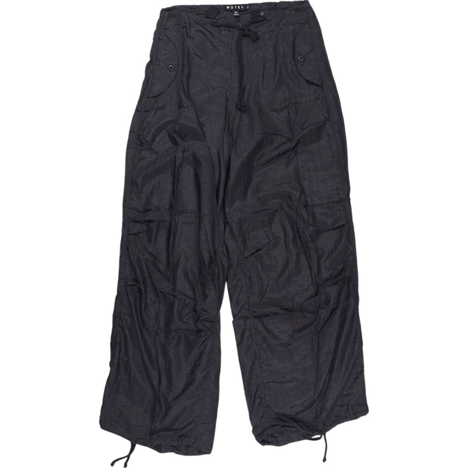Motel Black Parachute Trousers