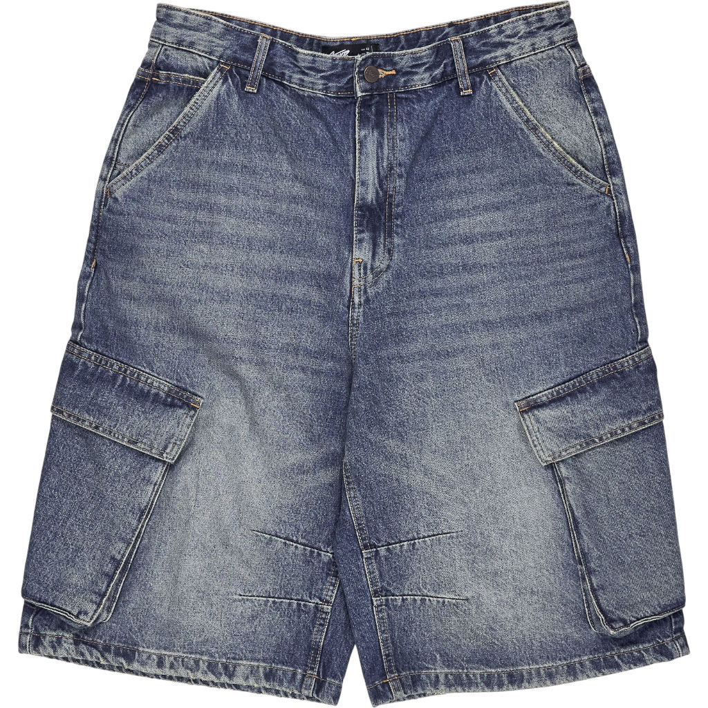 Pull & Bear Blue Denim Cargo Shorts