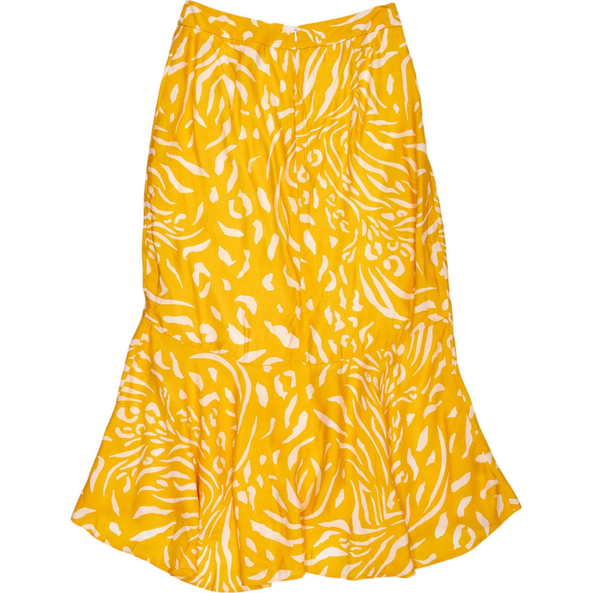 OMNES Yellow Patterned Midi Skirt
