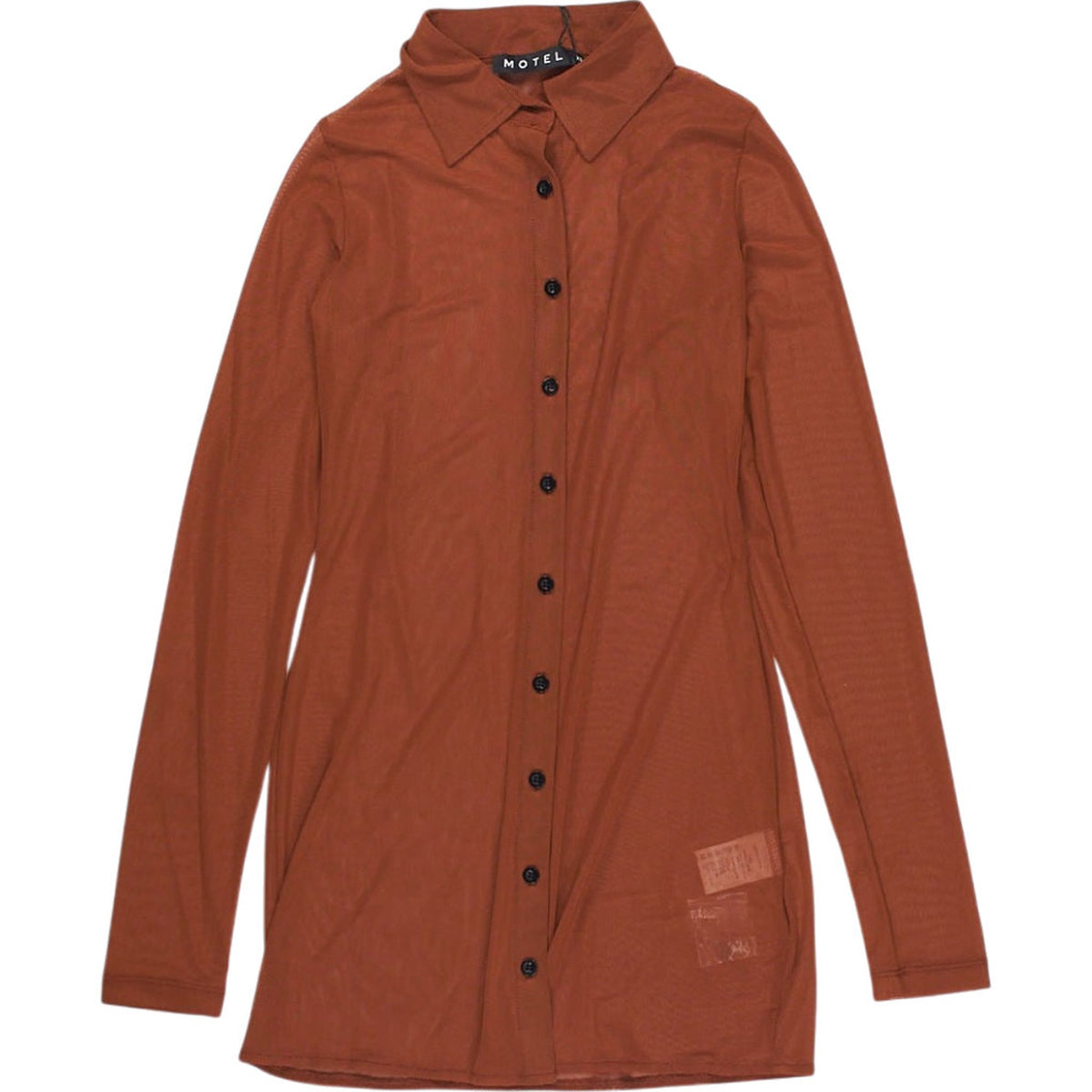 Motel Brown Sheer Shirt Dress