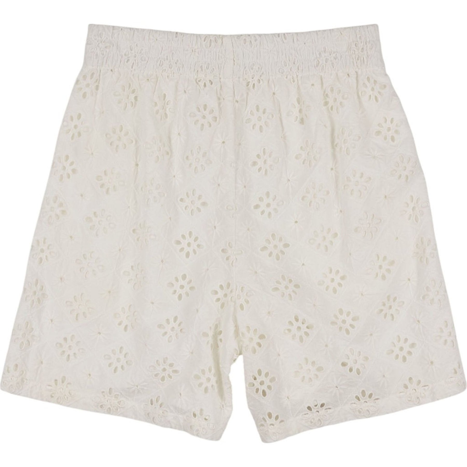 WYSE White Cotton Lace Shorts