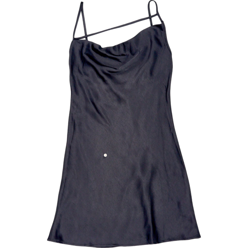 motel black satin dress Satin Black Cowl Neck Maxi Dress