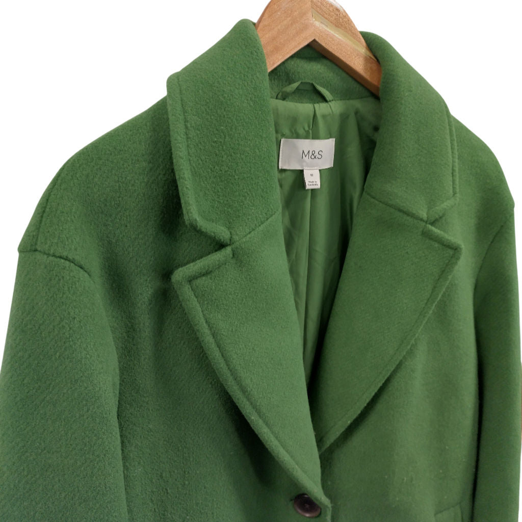 M&S Green Wool Blend Coat