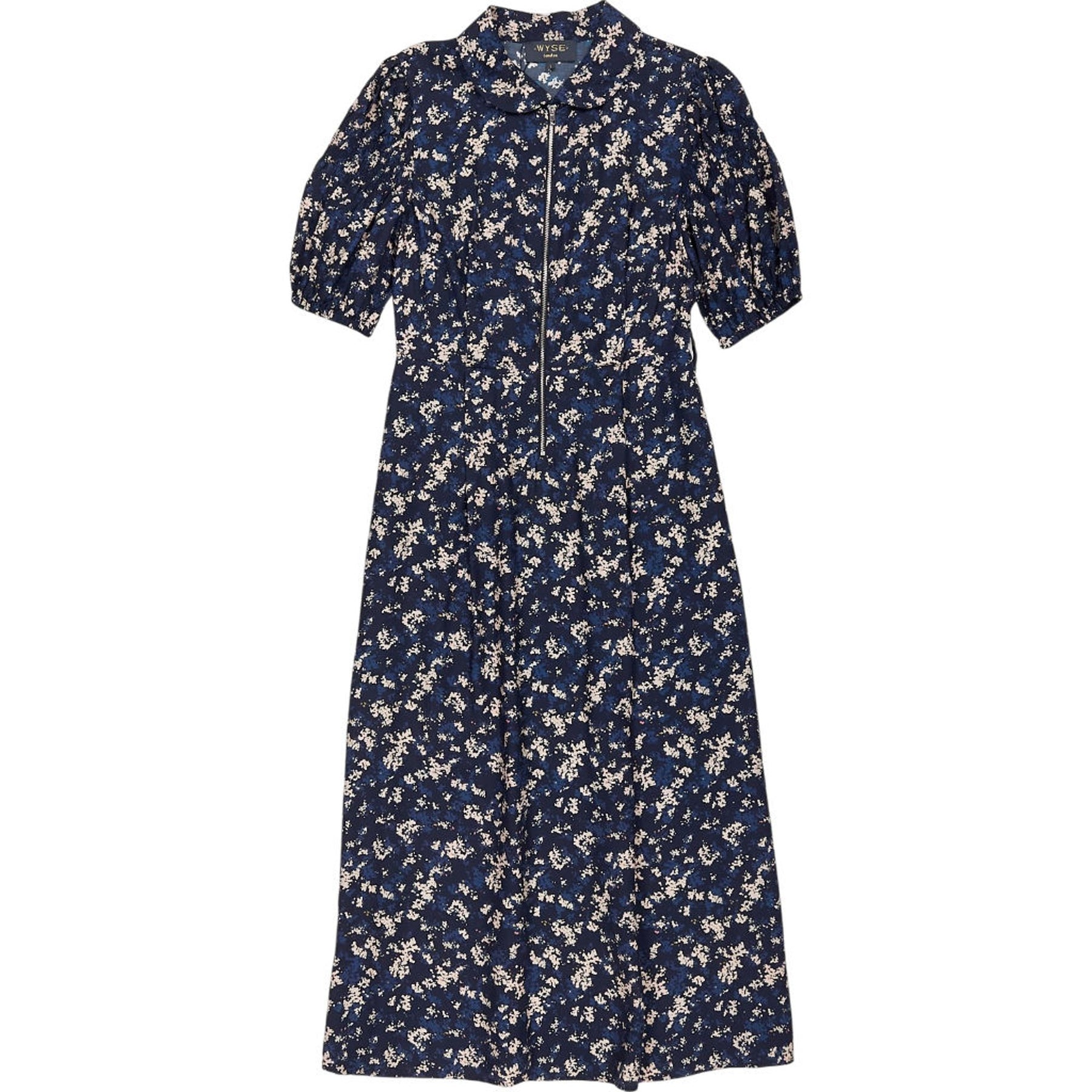 Wyse Blue Floral Midi Dress