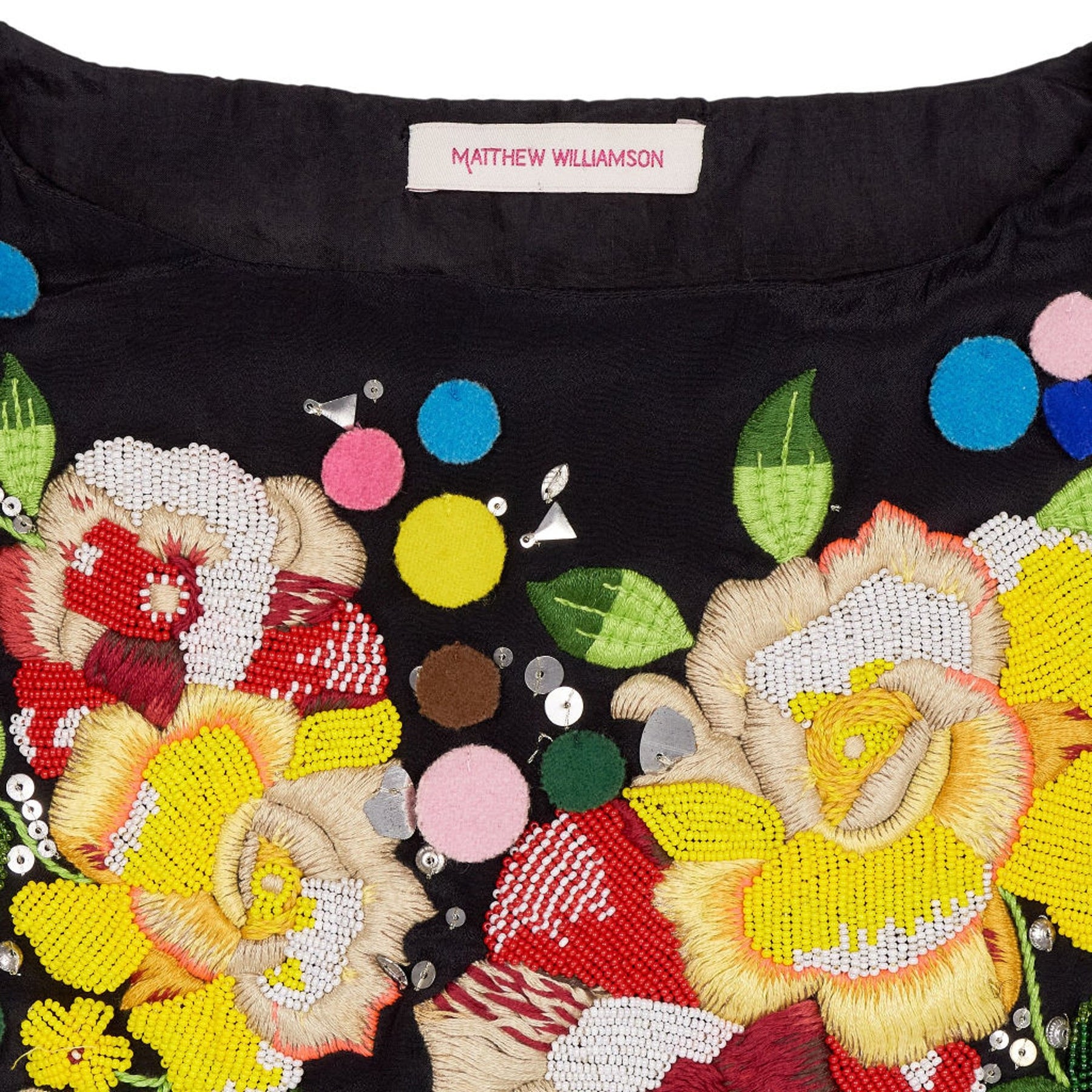 Matthew Williamson Black Floral Embroidered Dress